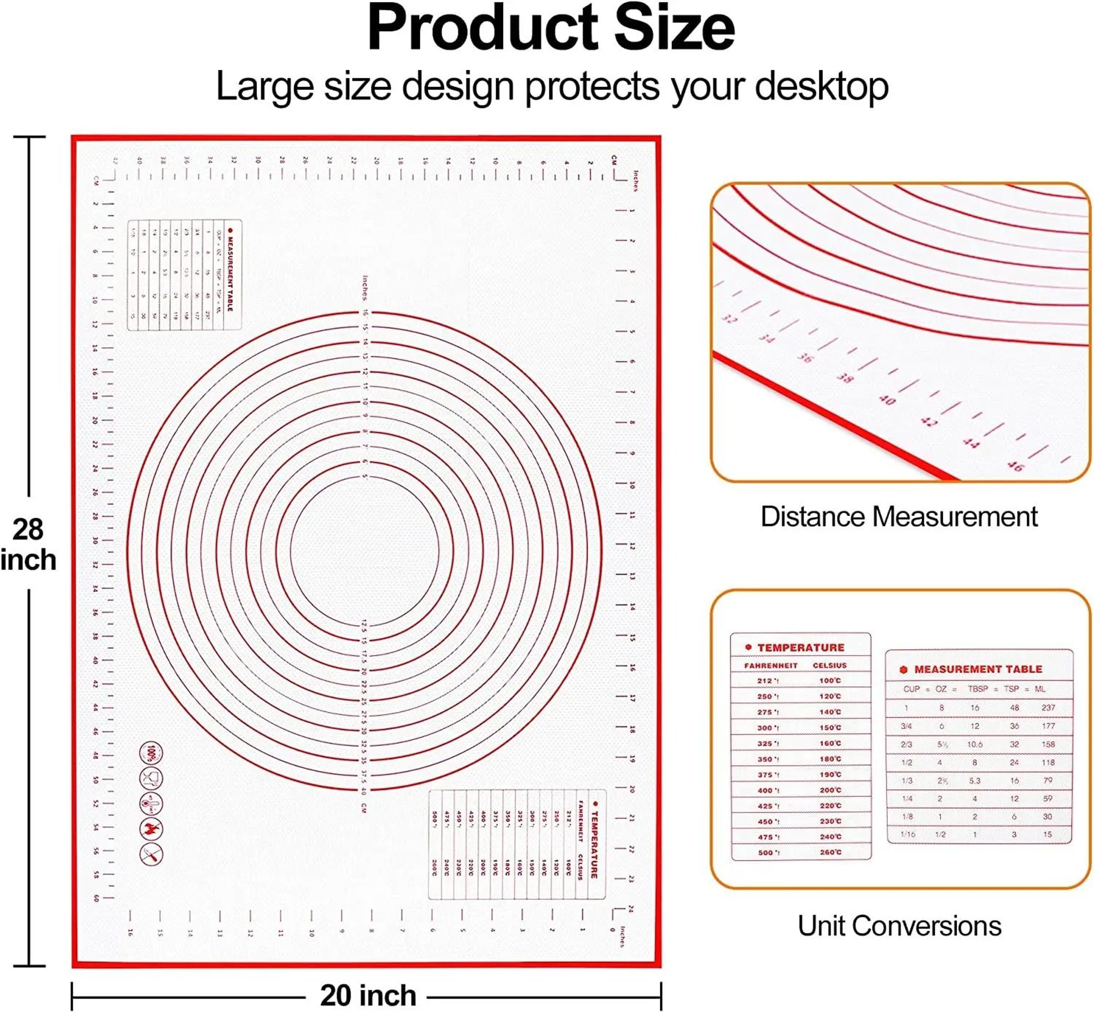 non stick silicone baking mat and kneading pad