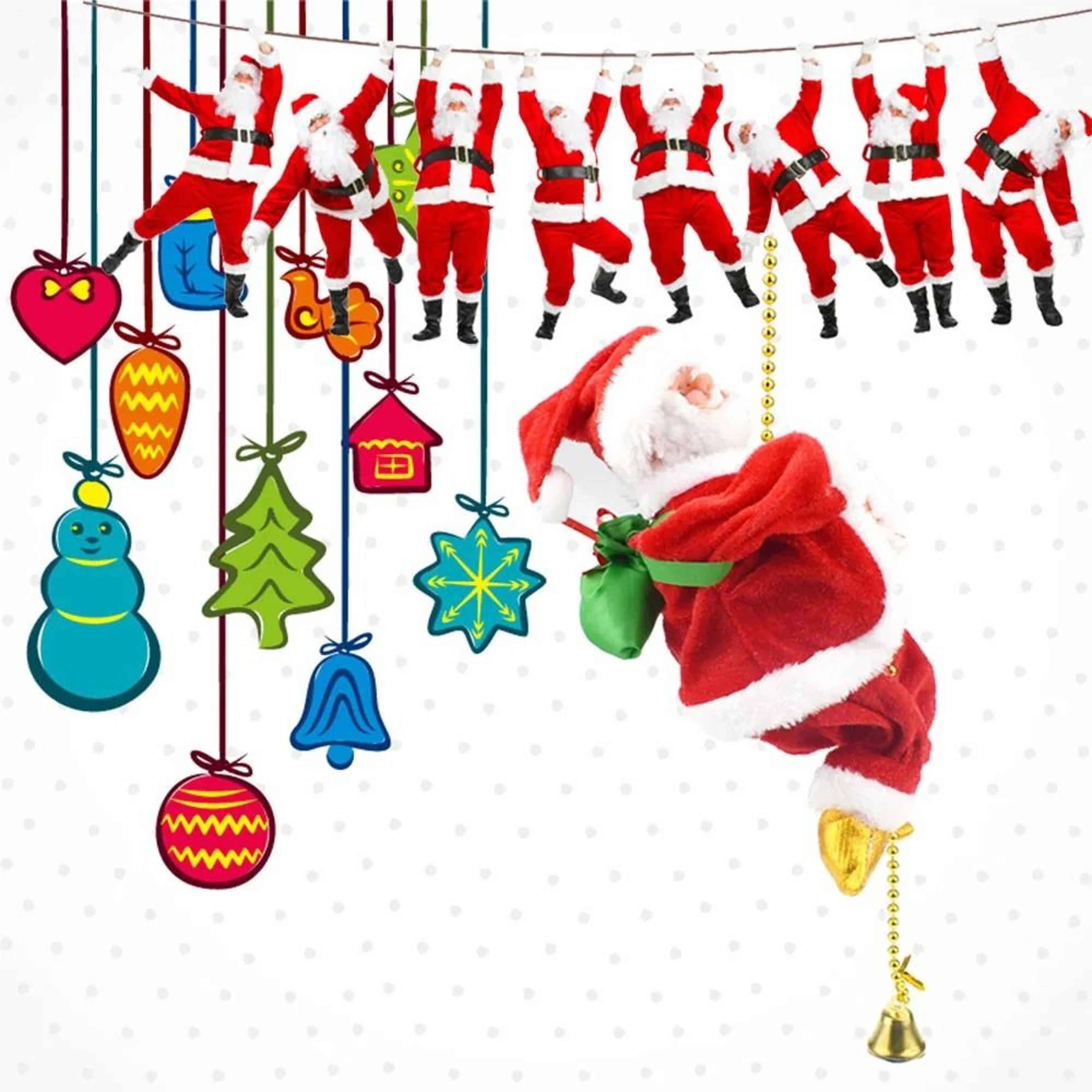 electric climbing santa claus toy for christmas decor
