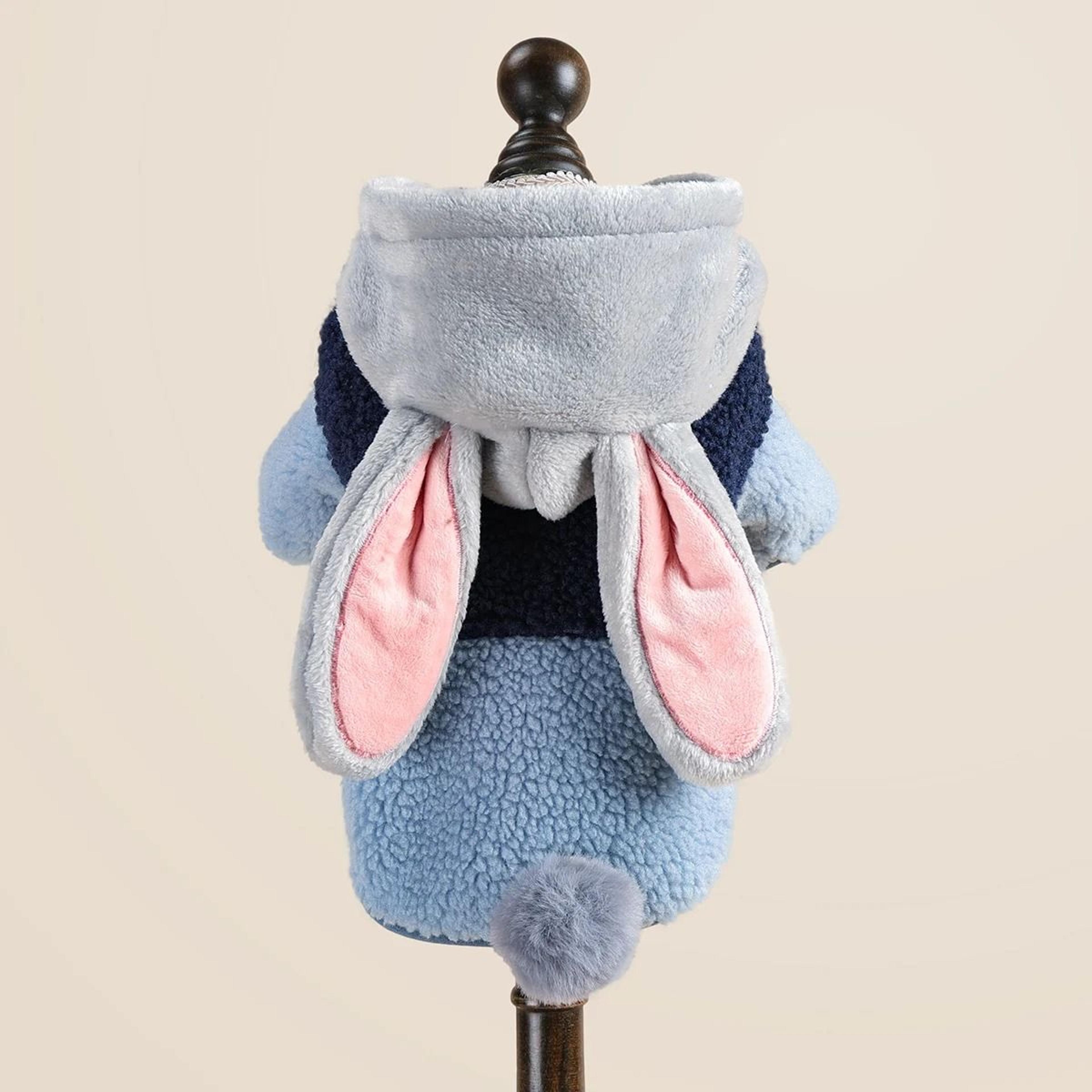 cozy rabbit ear pet sweater for warmth in autumn and winter