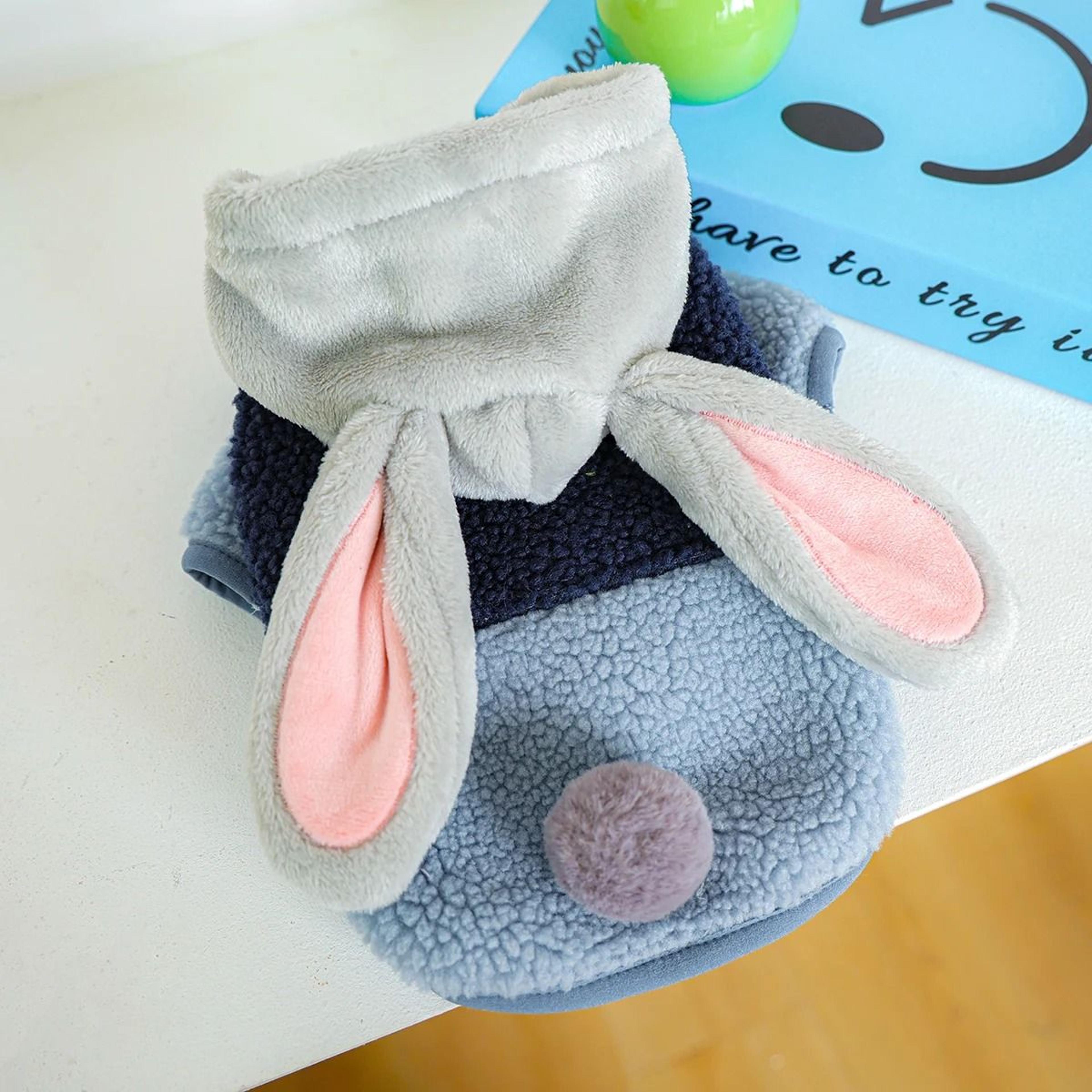 cozy rabbit ear hooded pet sweater for autumn and winter warmth
