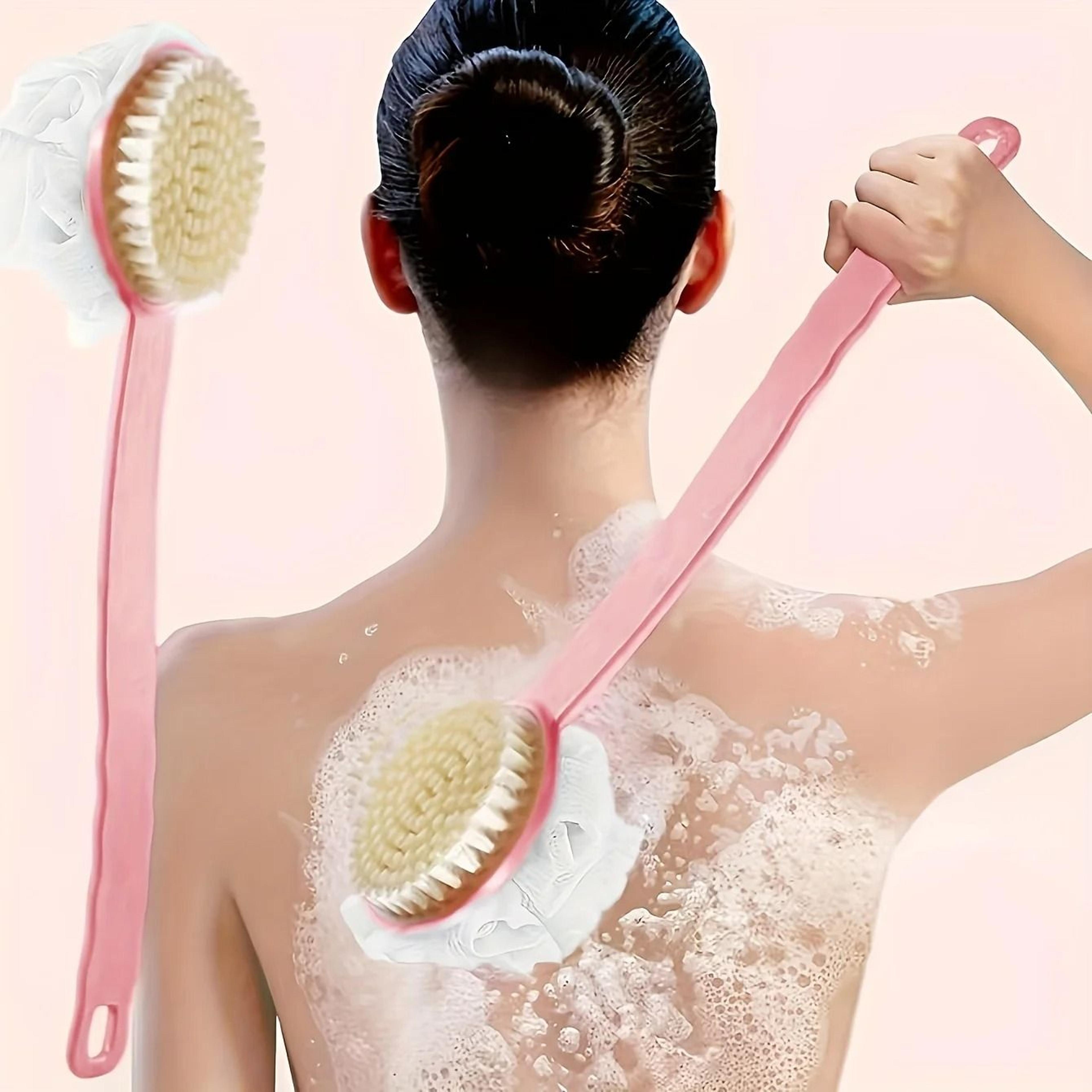 long handle soft body scrubber and bath brush exfoliator