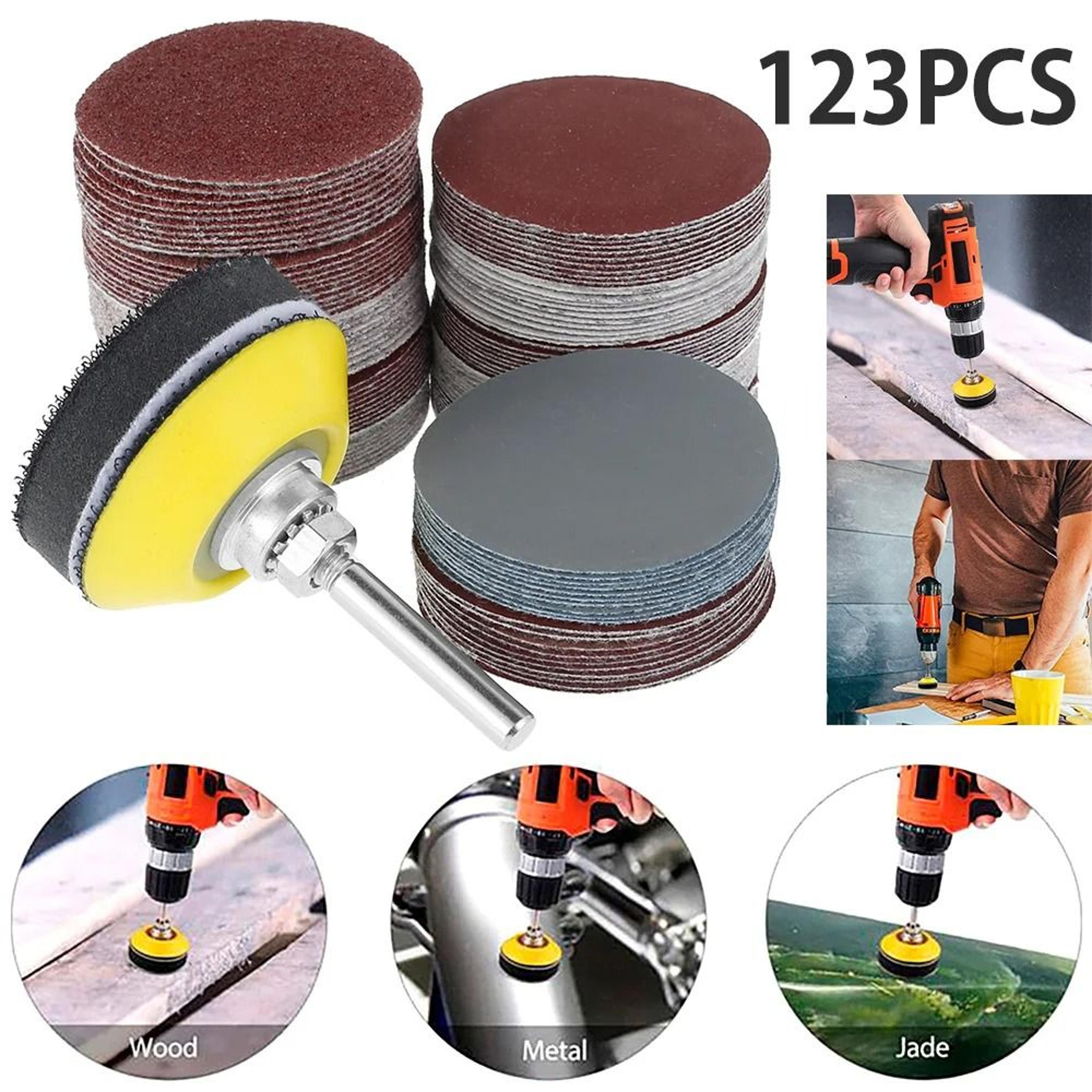 sandpaper disc set 120 piece 50 millimeter assortment for drill and rotary tools