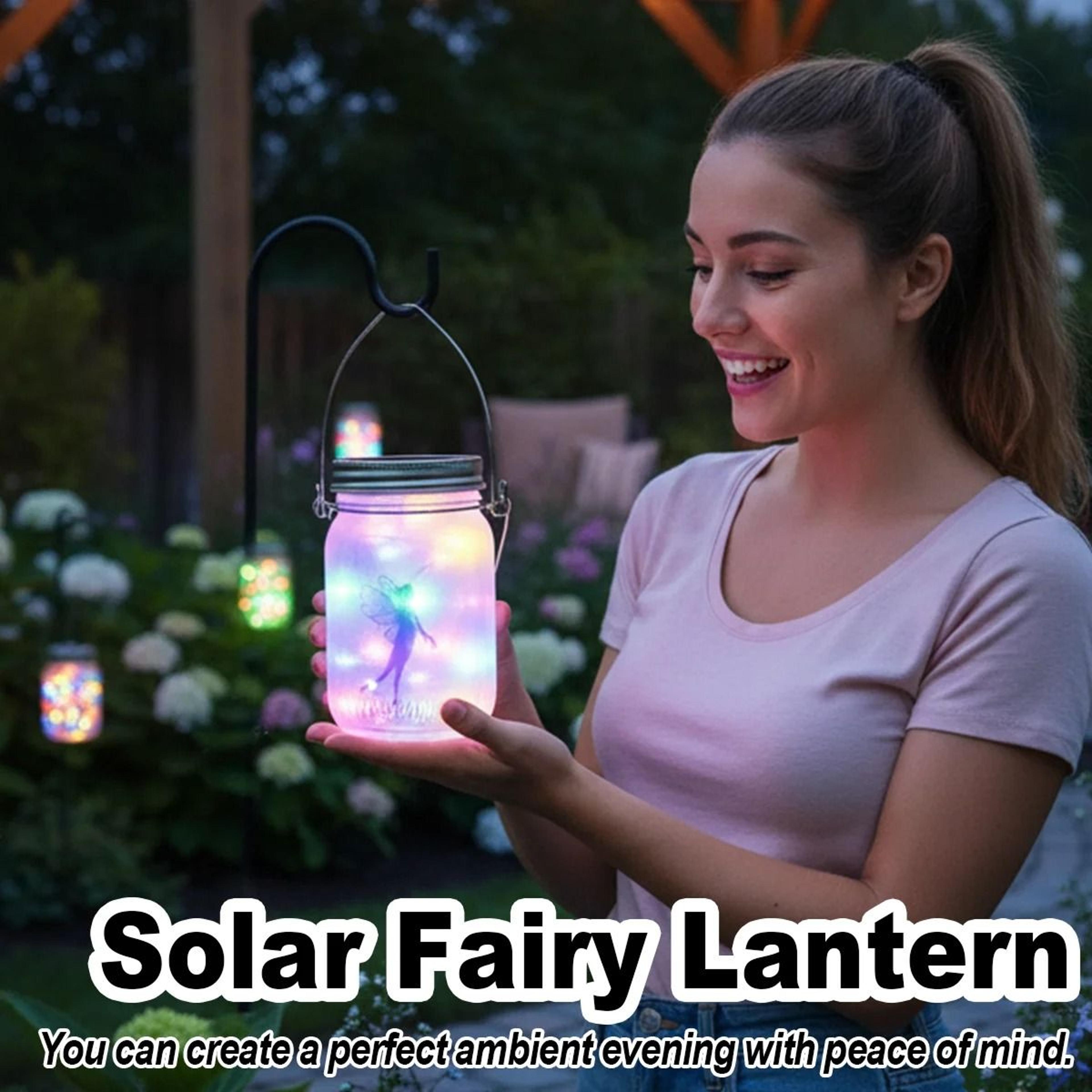 solar lantern fairy light hanging jar lantern for outdoor garden and patio decor