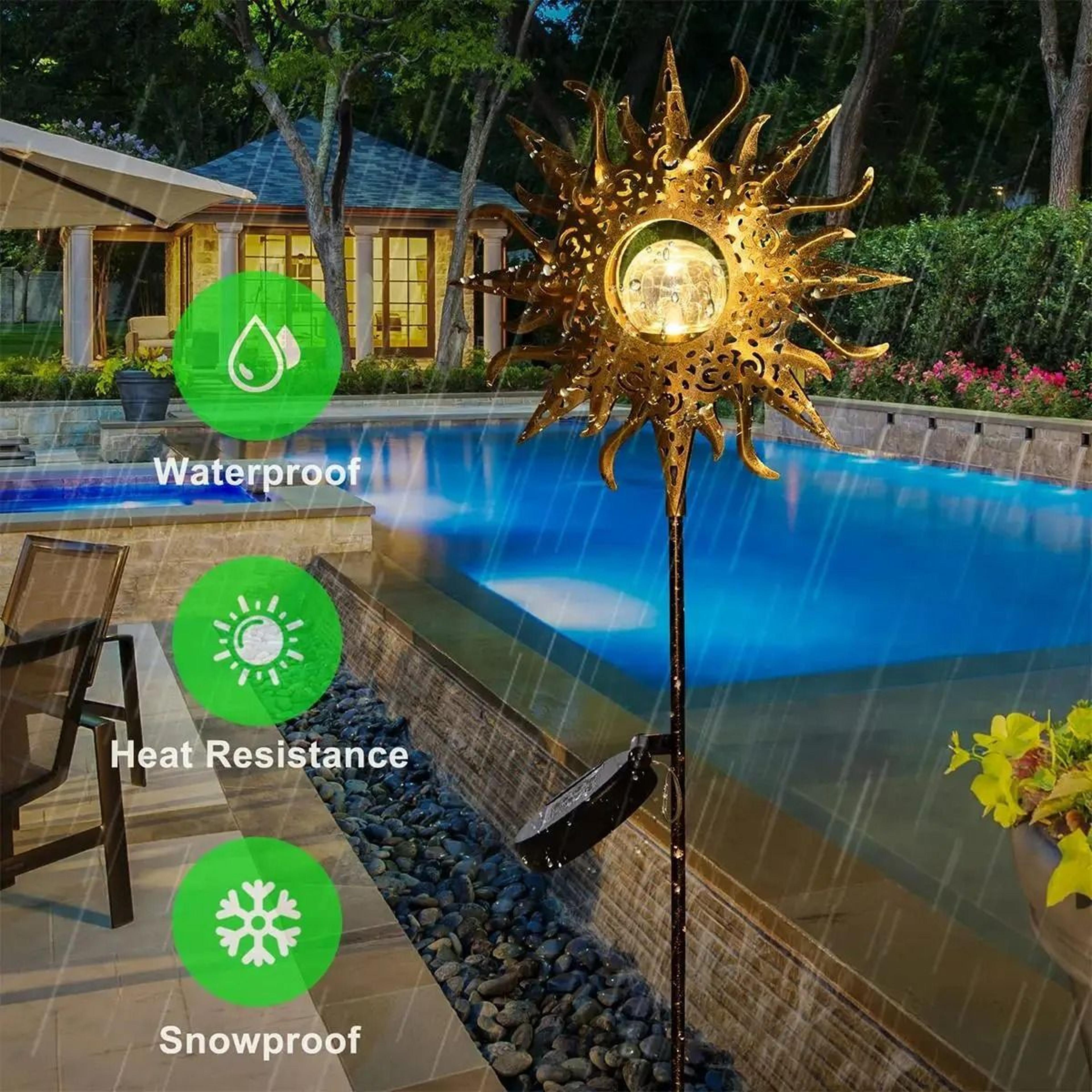 solar iron decorative garden light with waterproof led design