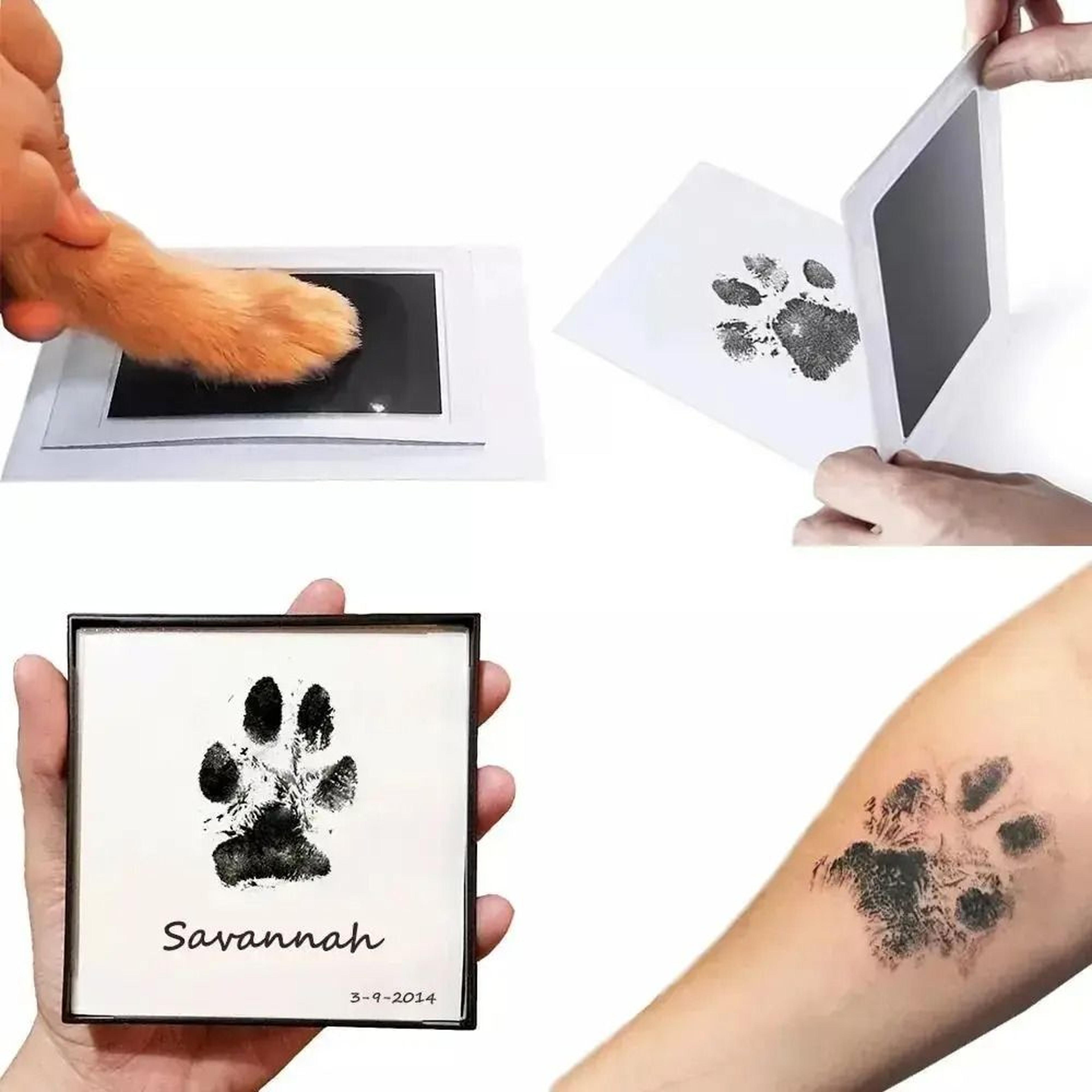 paw print clean touch ink pad kit for dog and cat keepsakes
