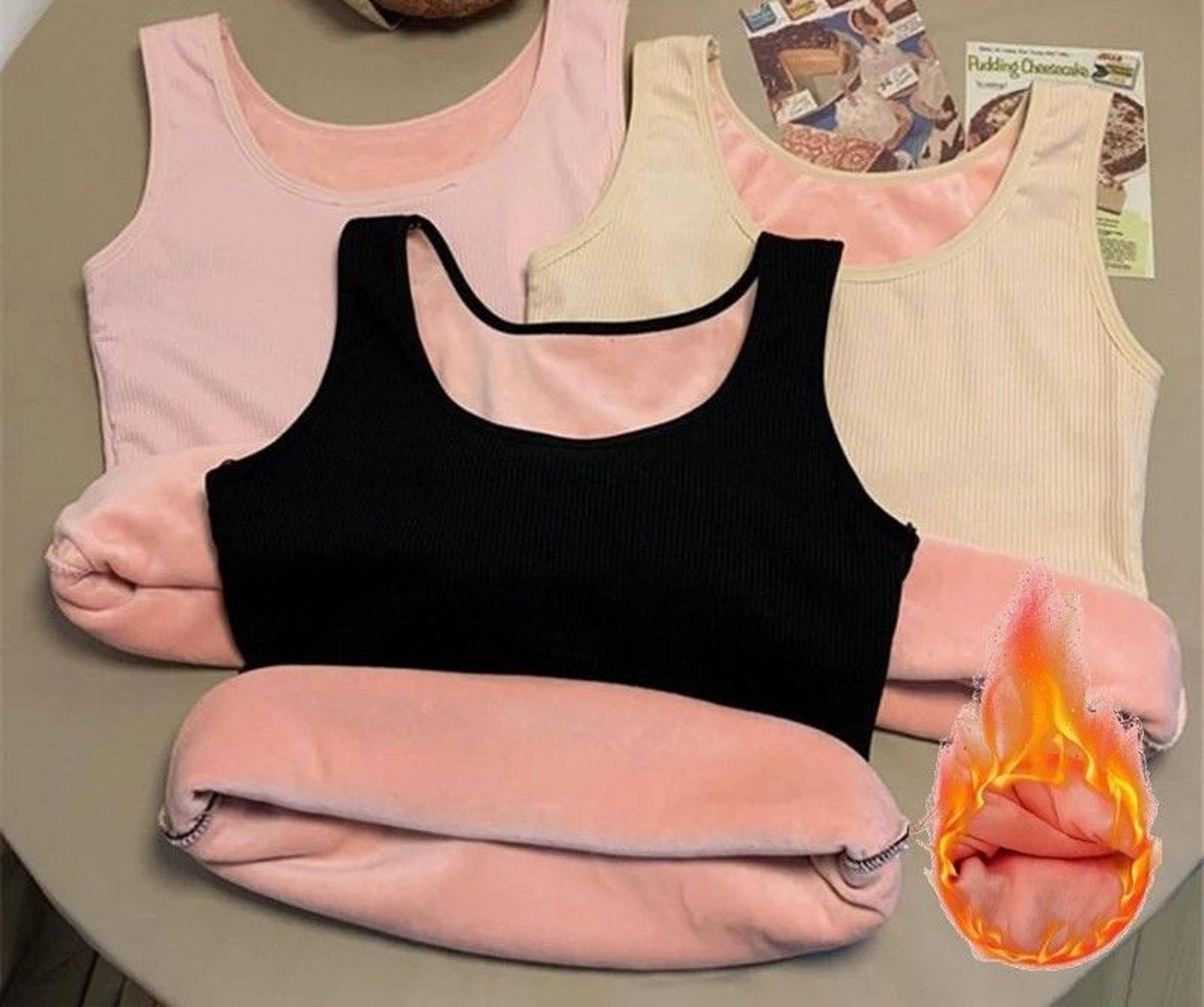 warm plush lined winter seamless underwear vest for women