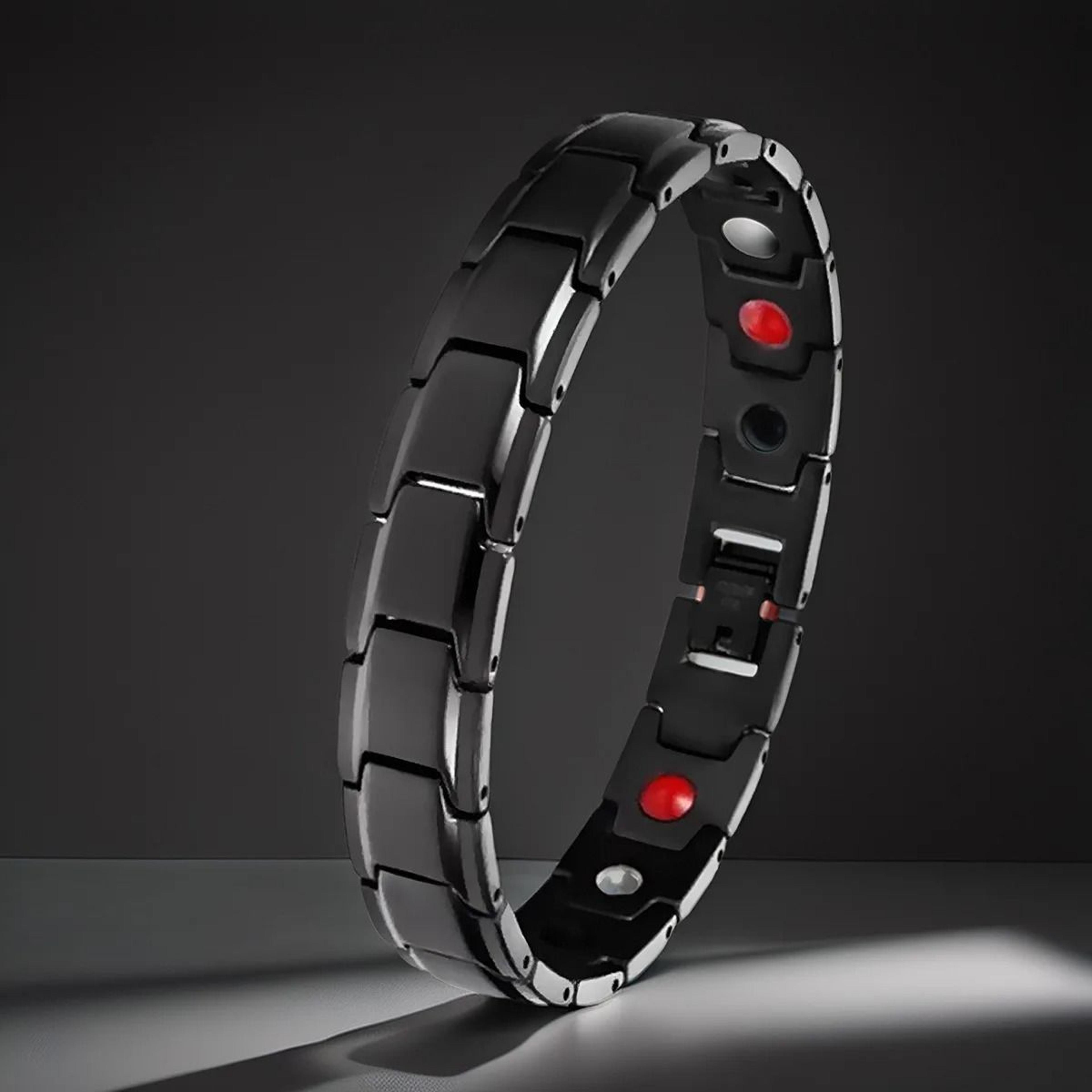 8.46in magnetic stainless steel bracelet for men