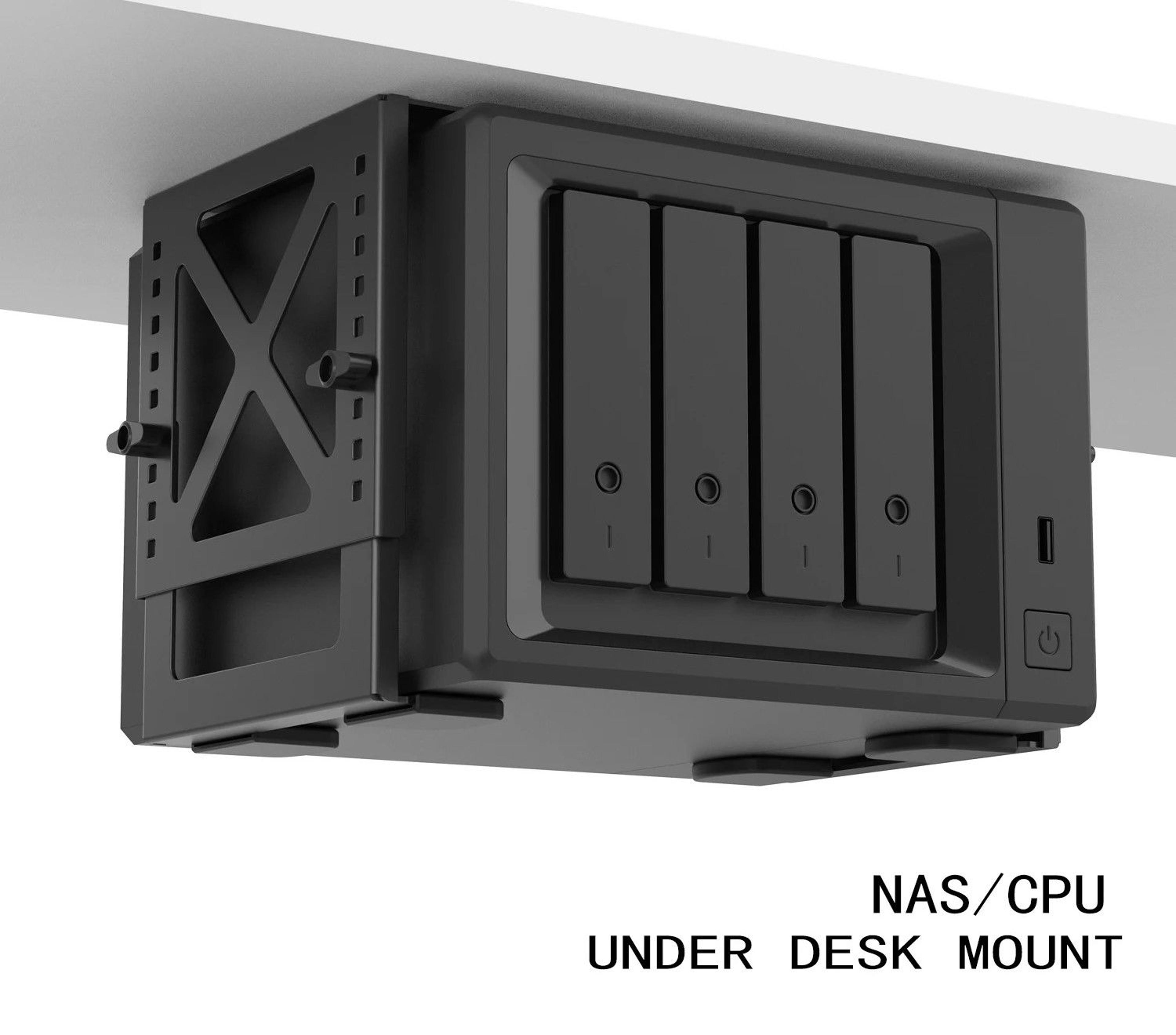 adjustable under desk pc and nas mount bracket holder