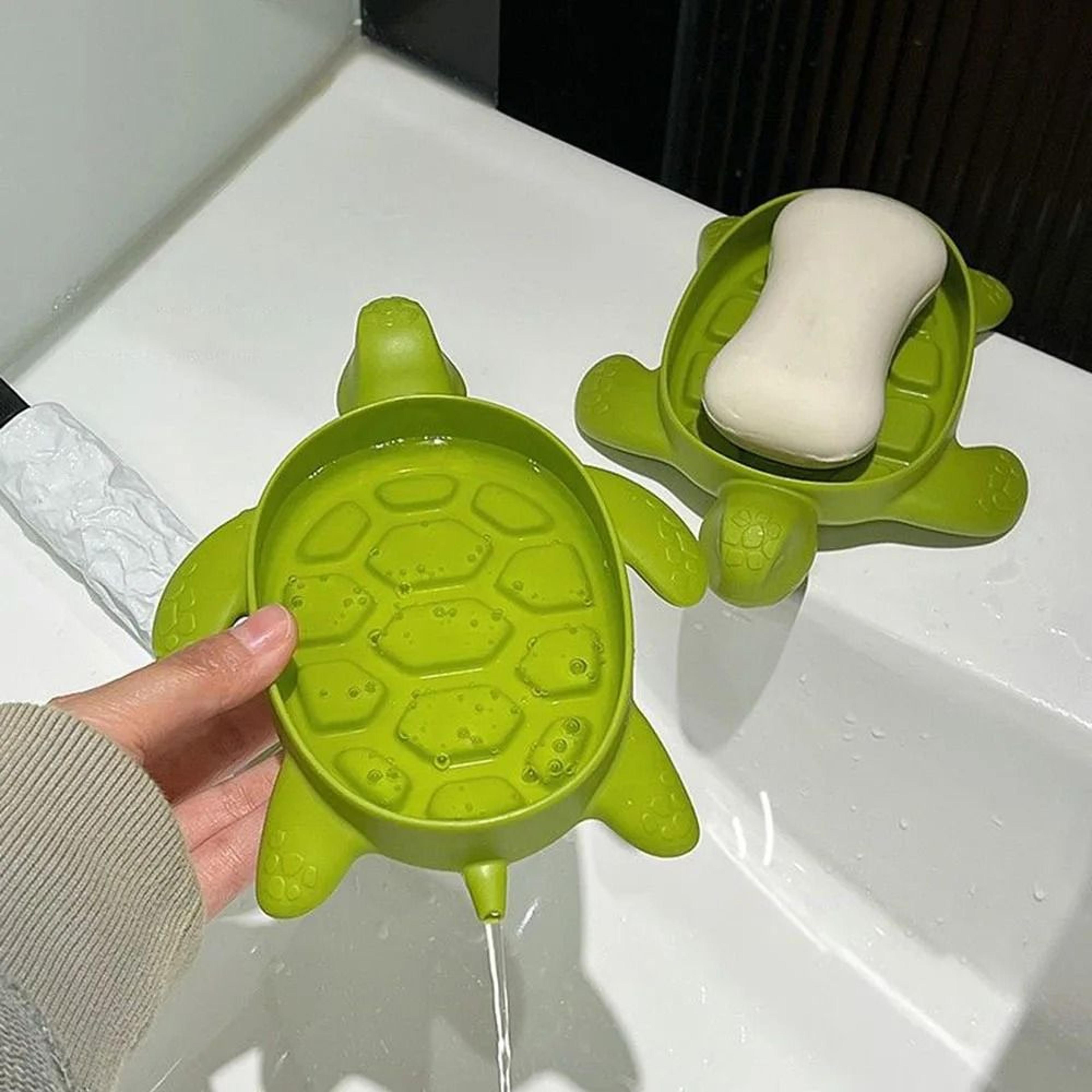 turtle shaped soap dish with ventilated drain design