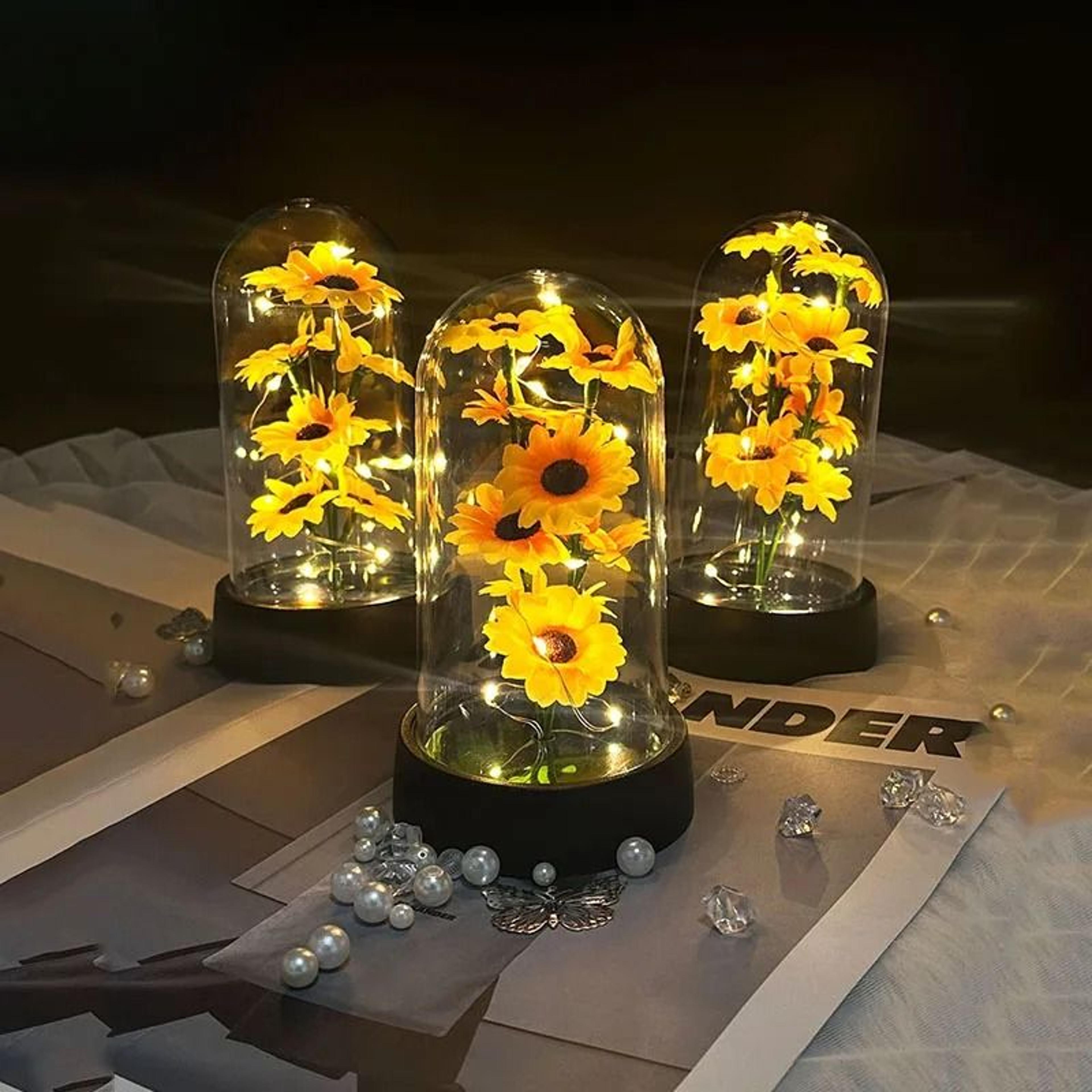 small artificial sunflower gift set