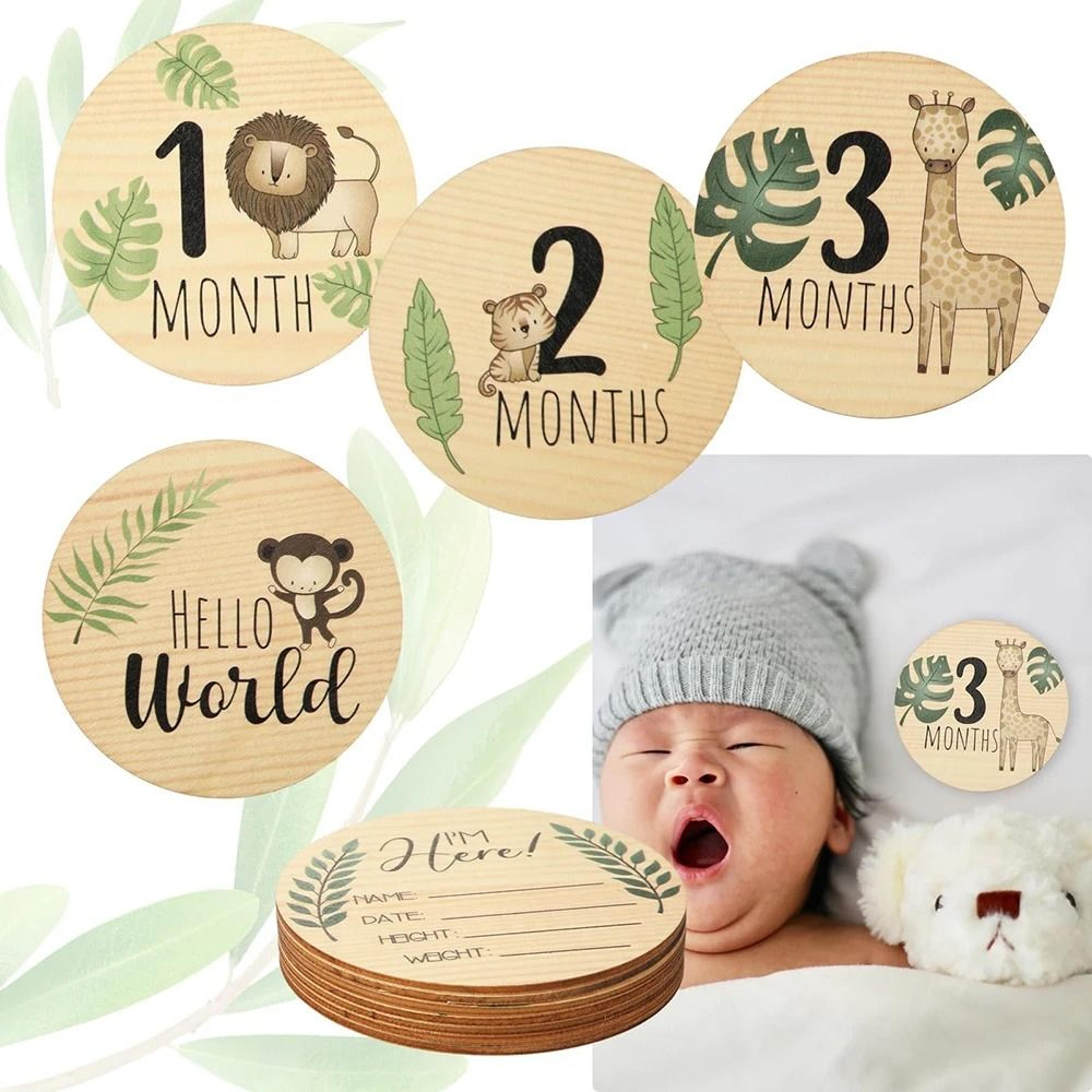 wooden monthly milestone cards for baby photography