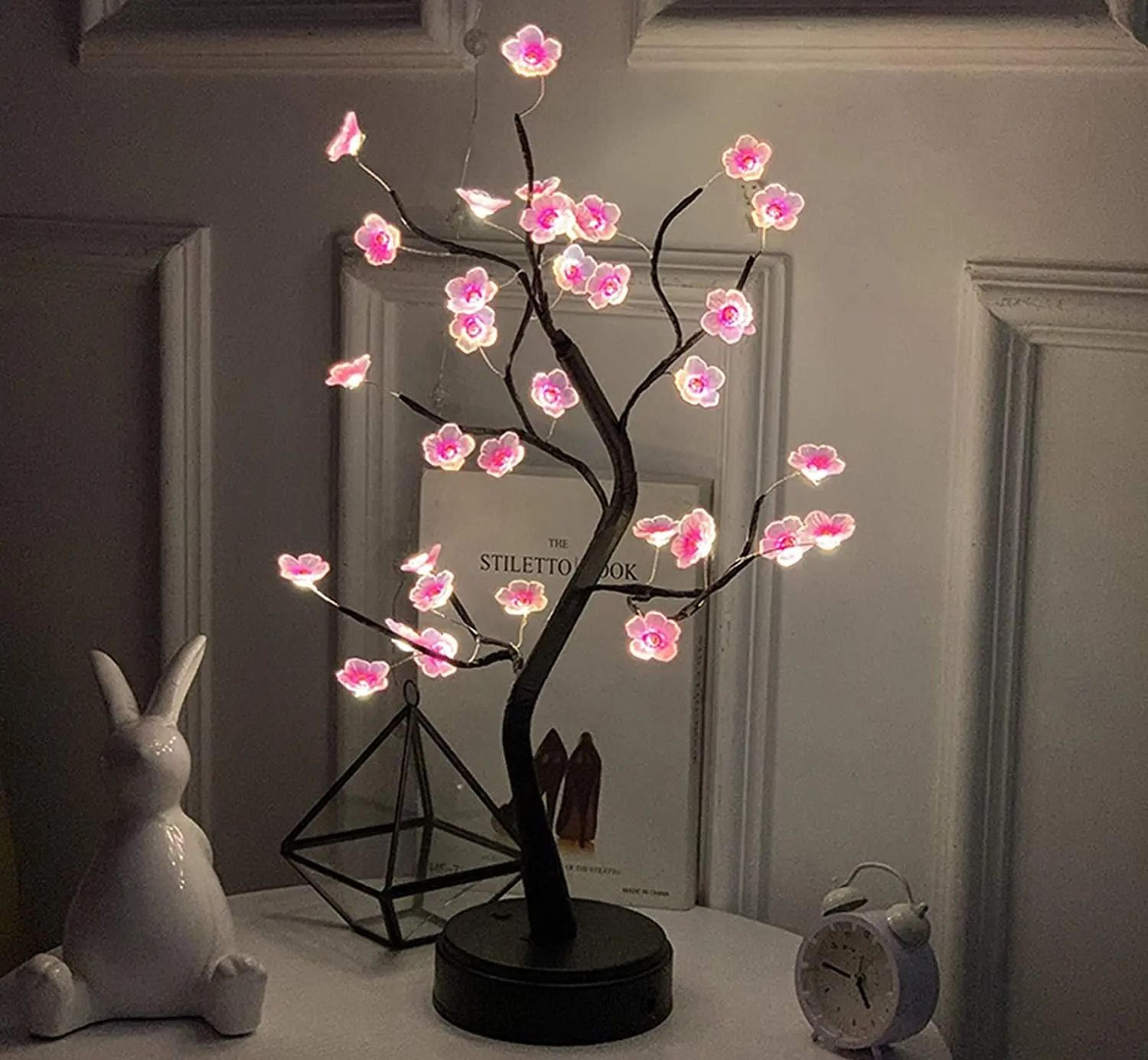 elegant led bonsai cherry blossom lamp for home decor