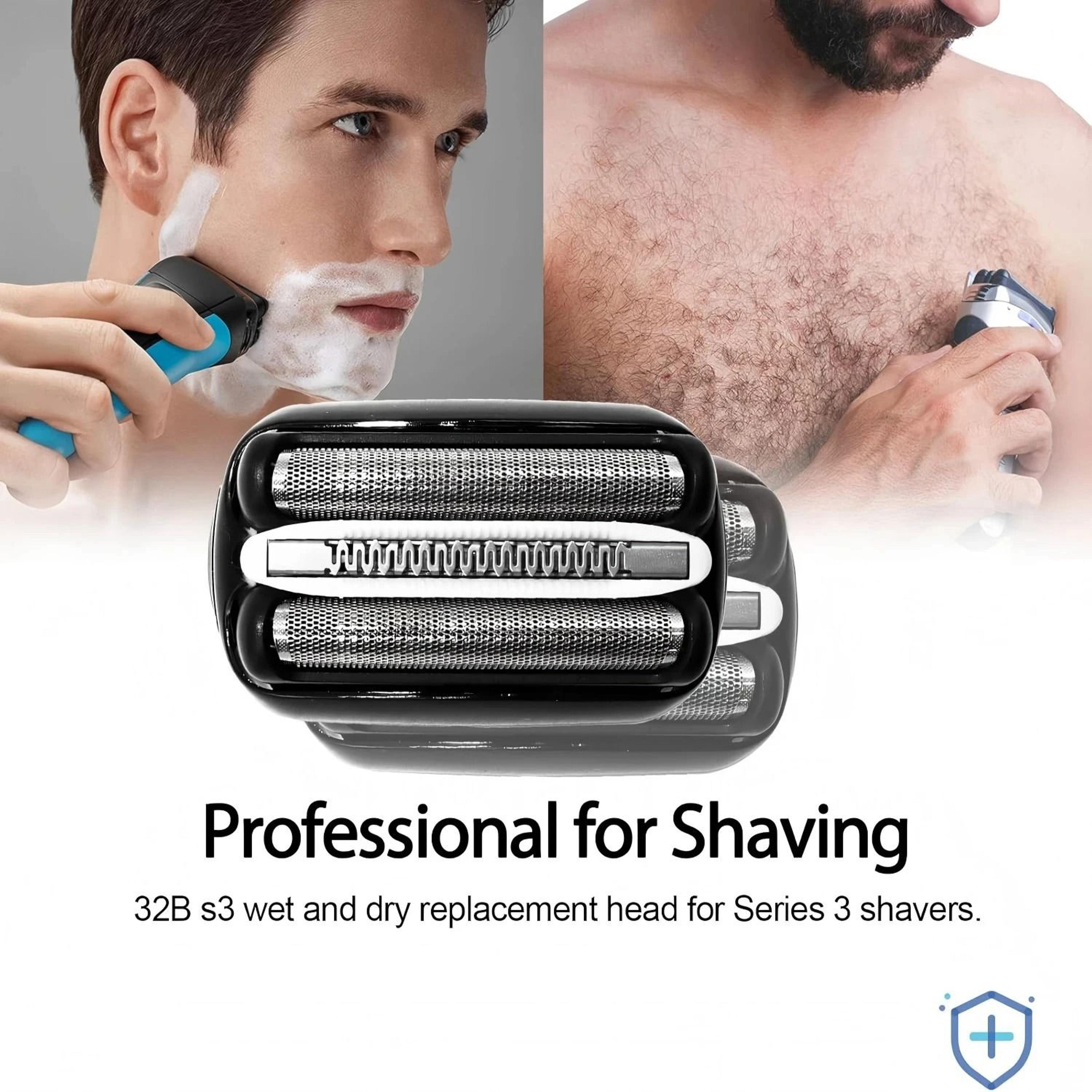 replacement foil head for electric shaver compatible with many braun 3 series models