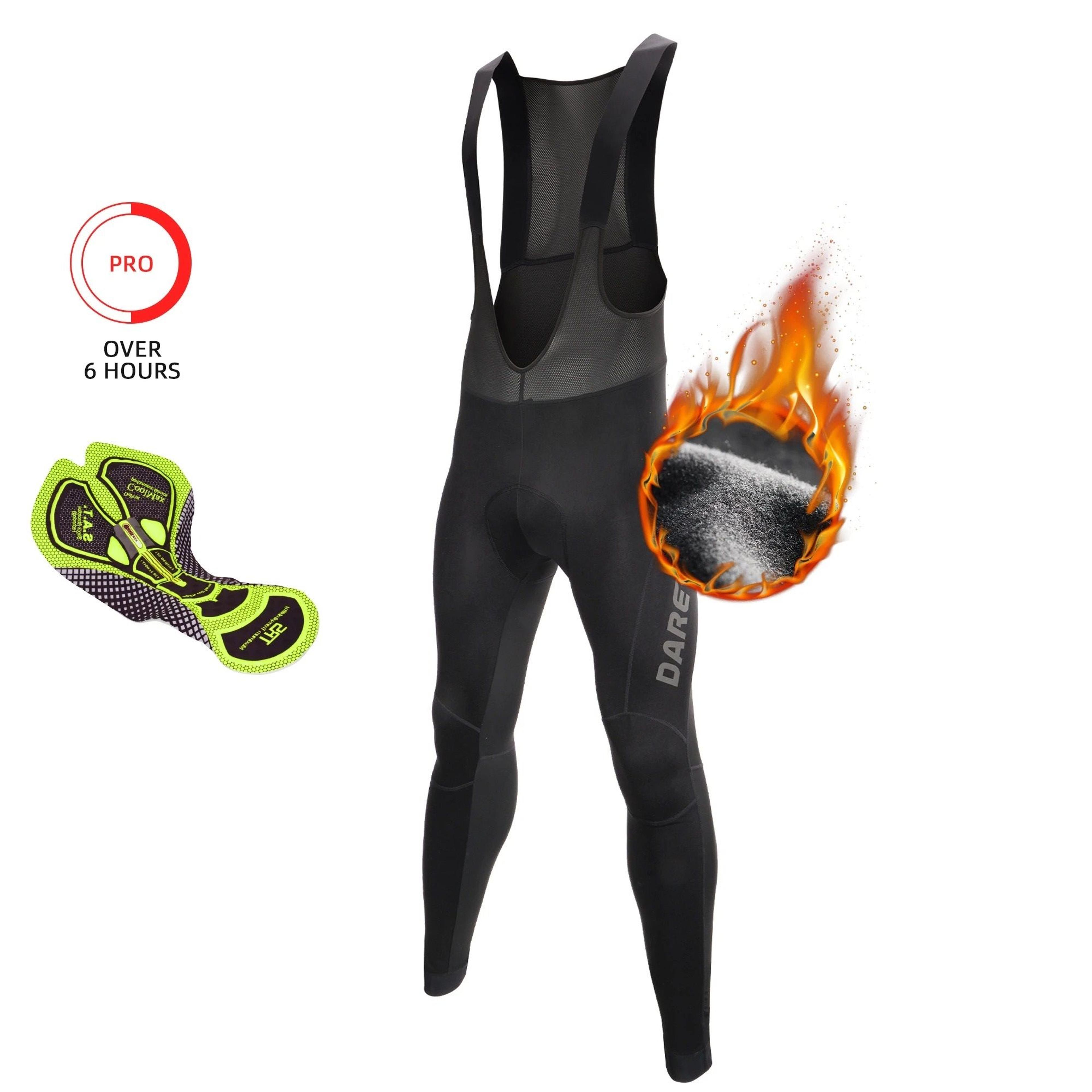winter thermal cycling bib tights with waterproof design