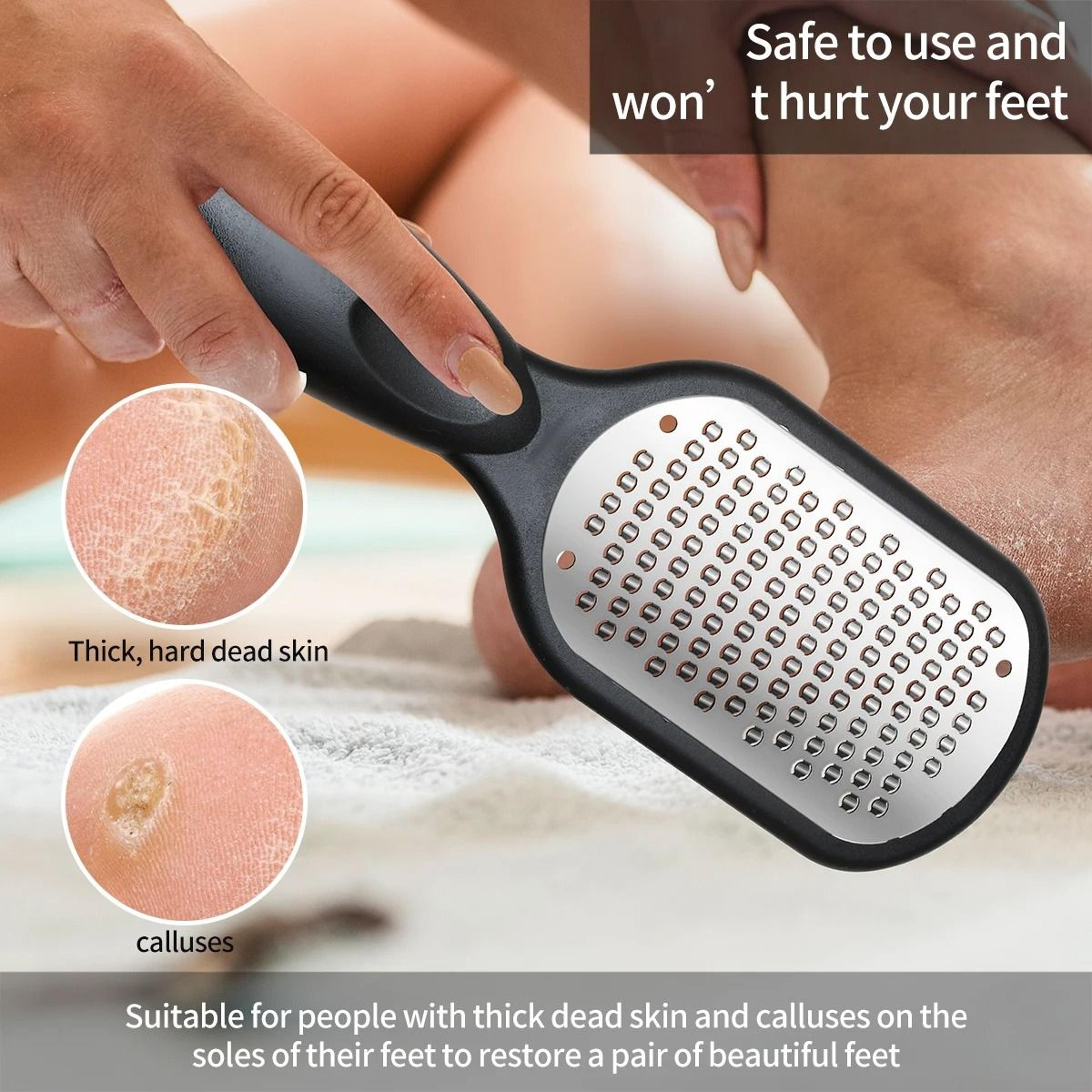 double sided stainless steel foot scrub and callus remover