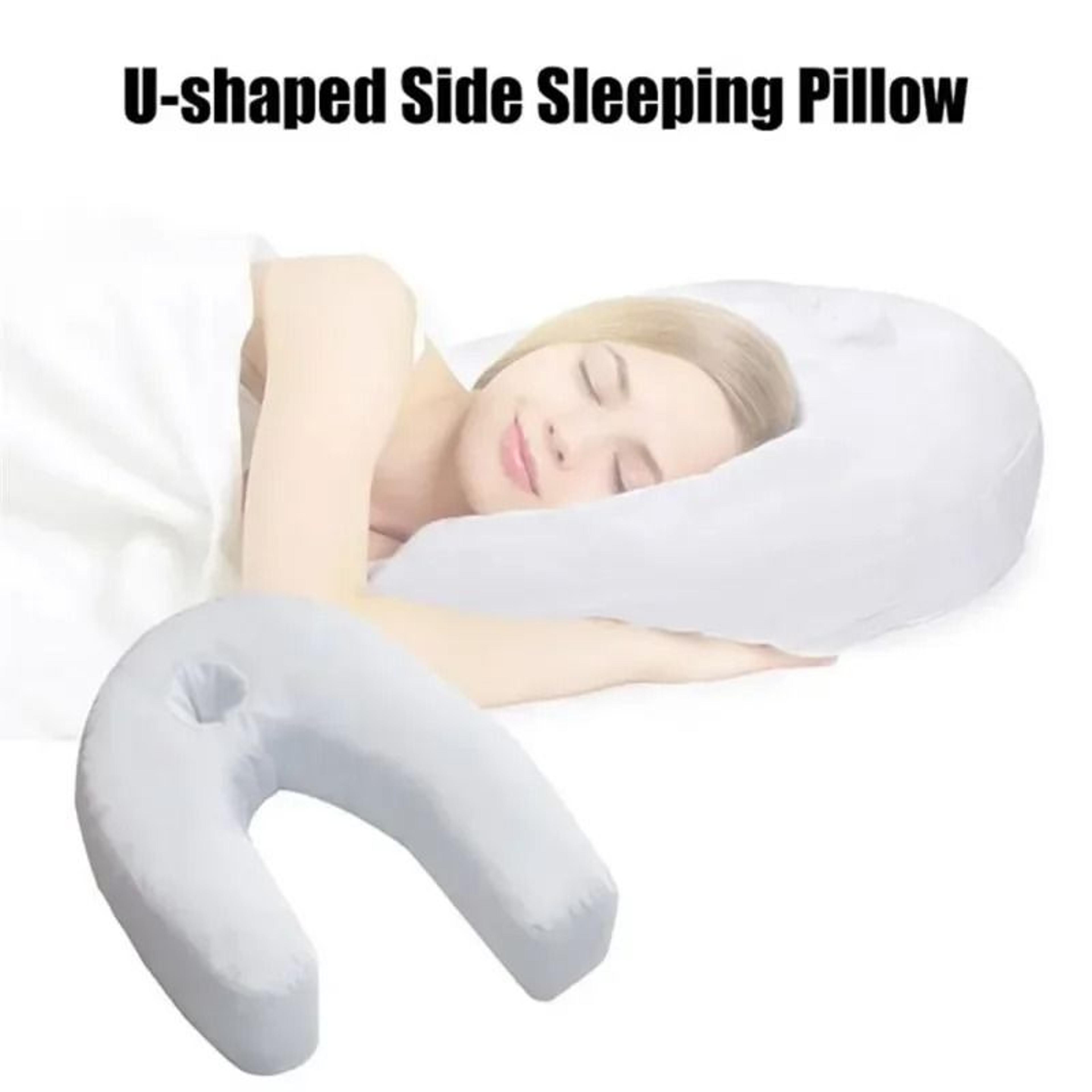 u shape side sleeper contour pillow with ear comfort design