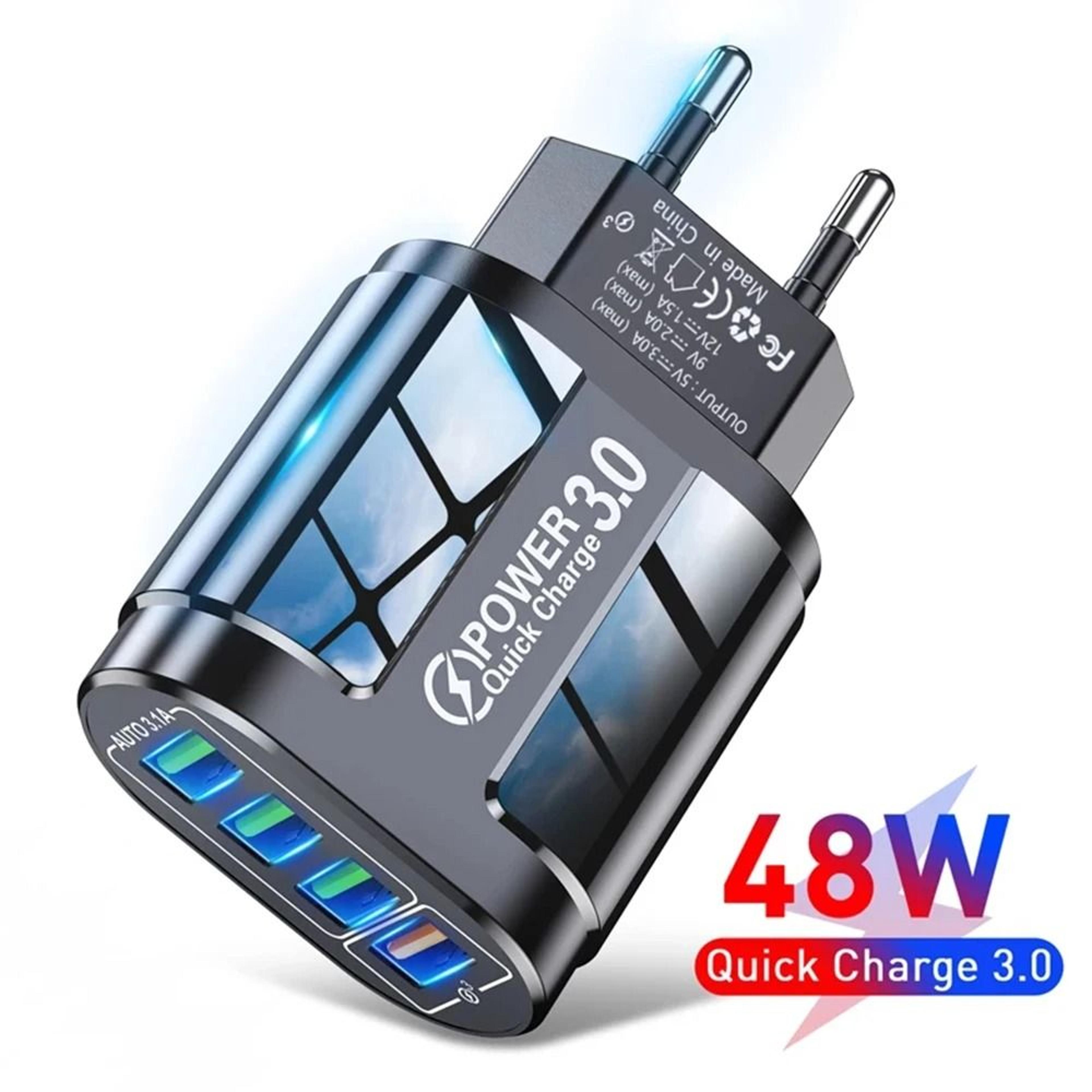 quad port fast charge wall adapter