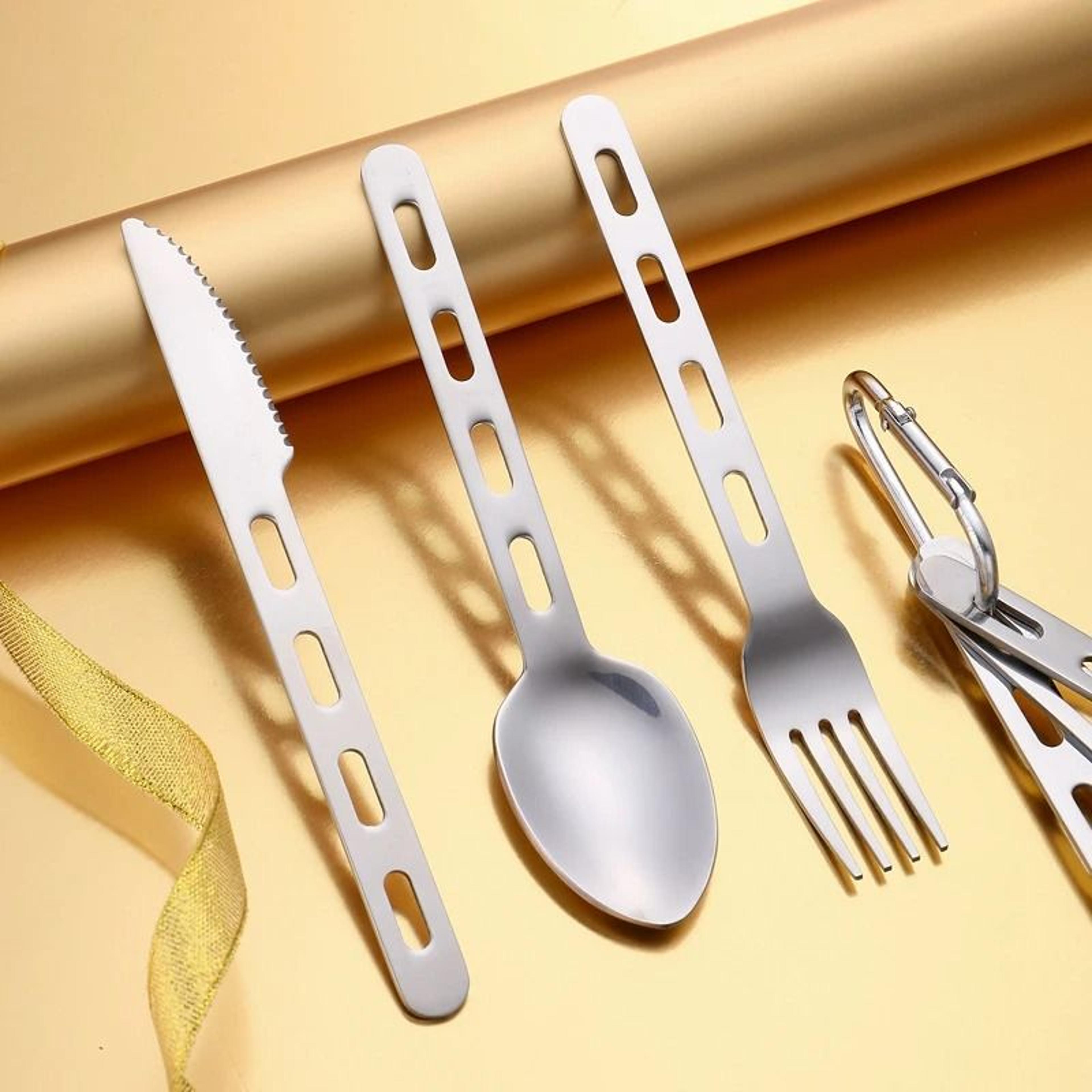 portable stainless steel cutlery set