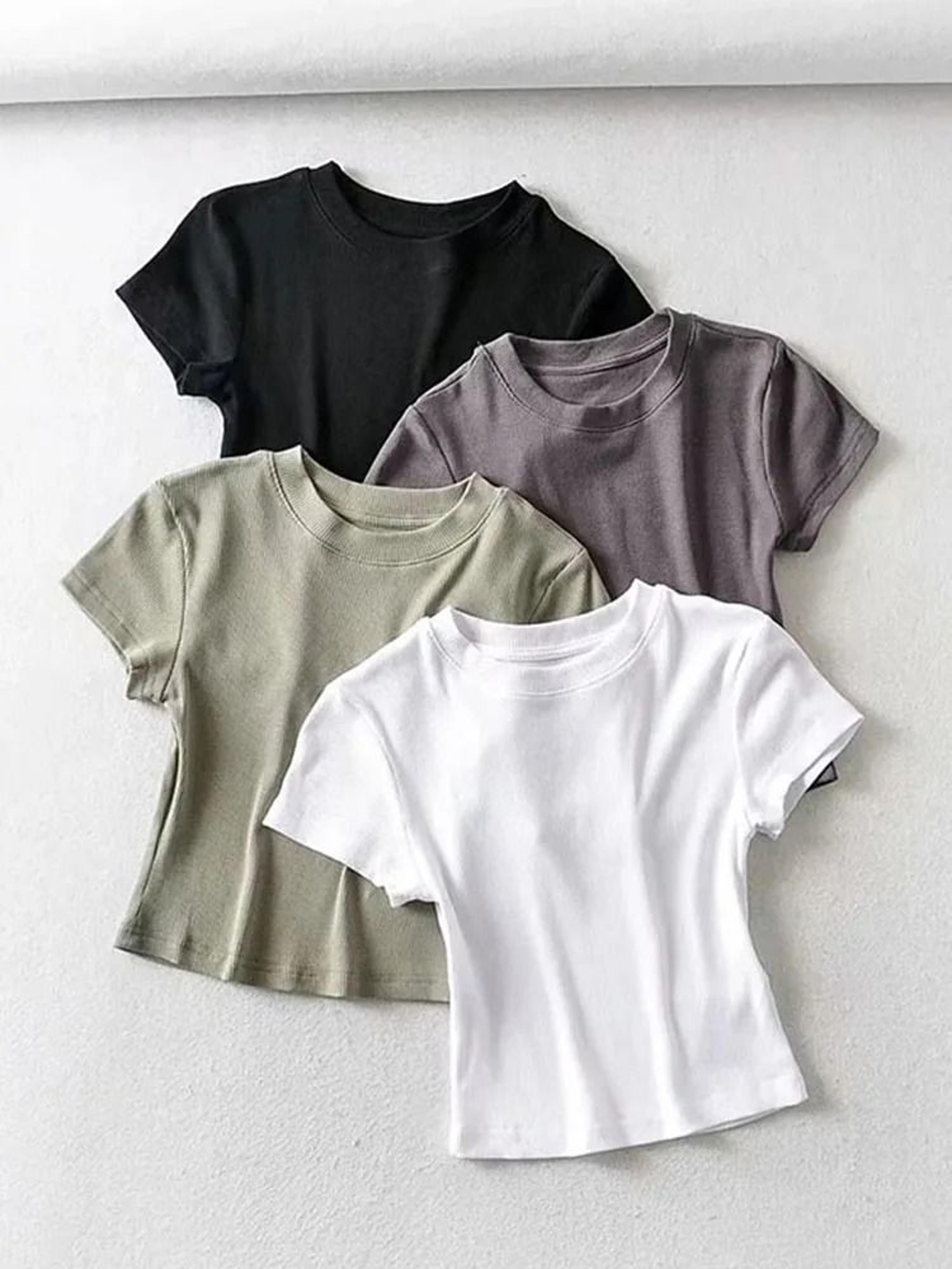 short sleeve o neck crop top