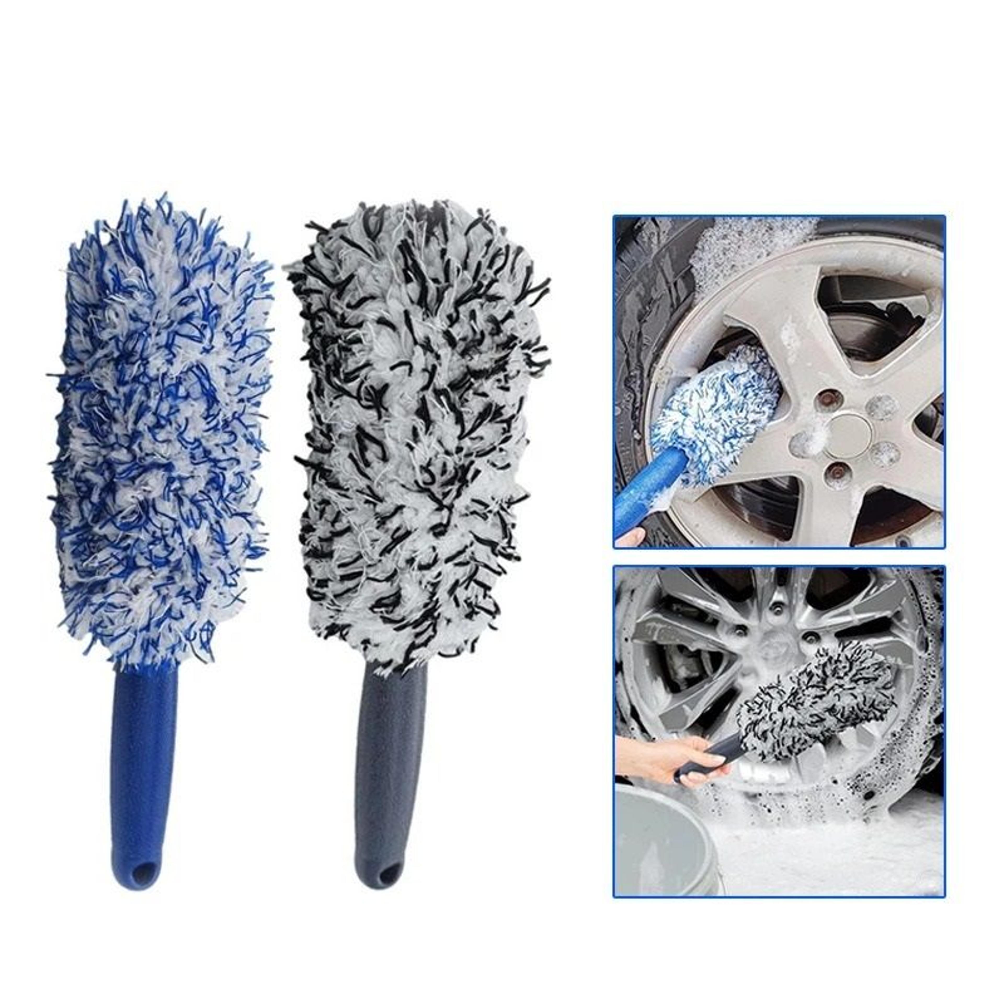 plush car wheel and tire cleaning brush for detailing care