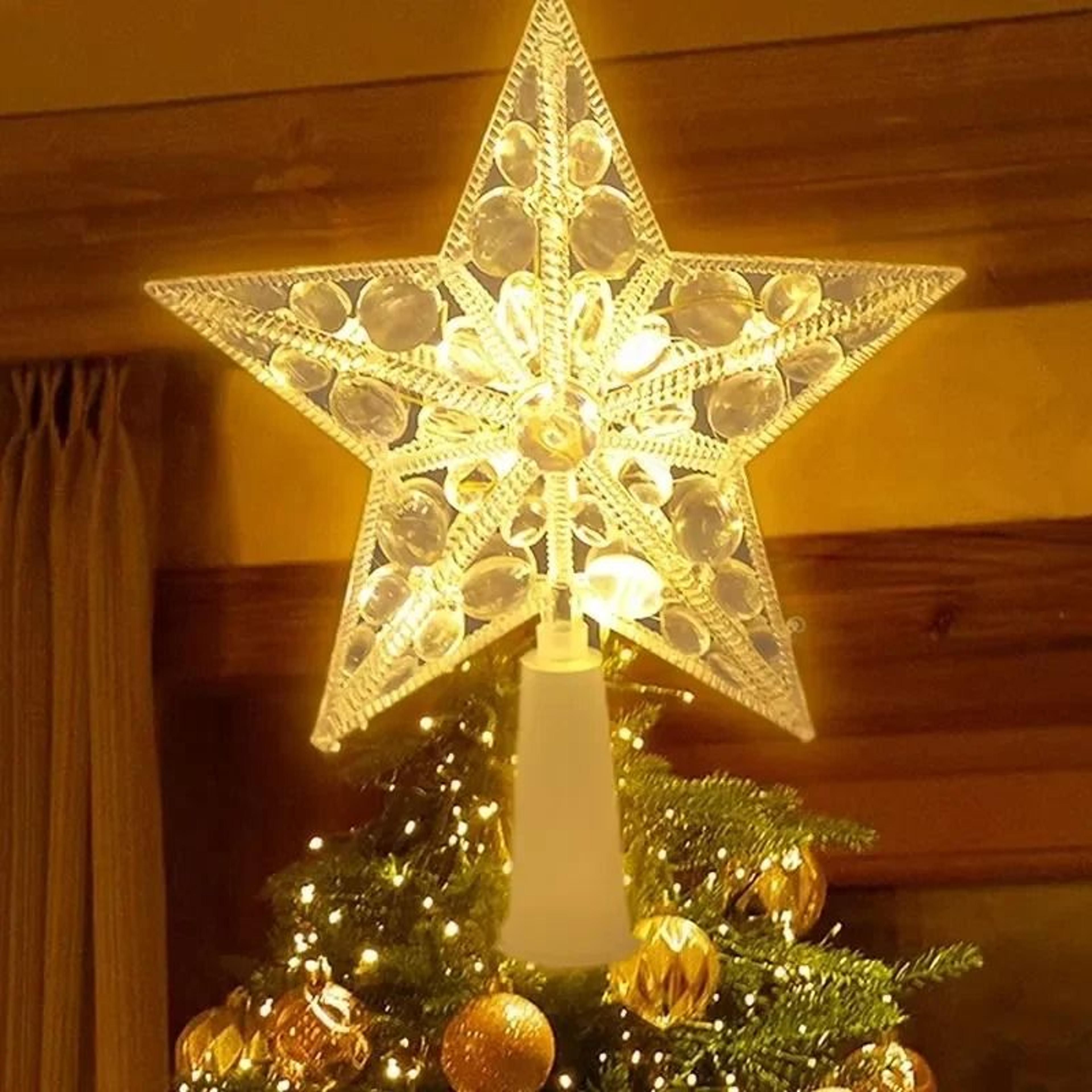 led christmas tree star light for holiday decoration