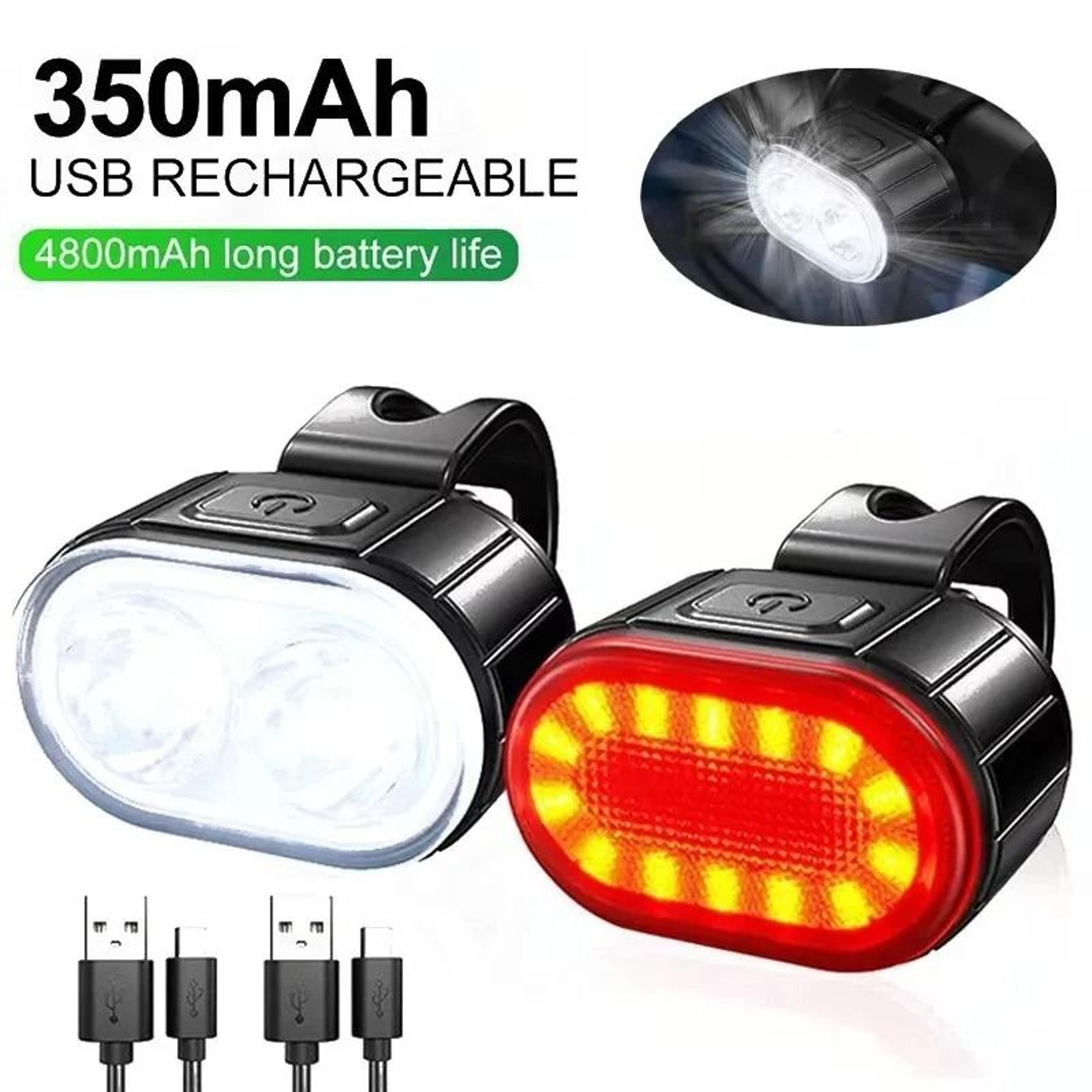 usb rechargeable bicycle front and rear light set for safe cycling
