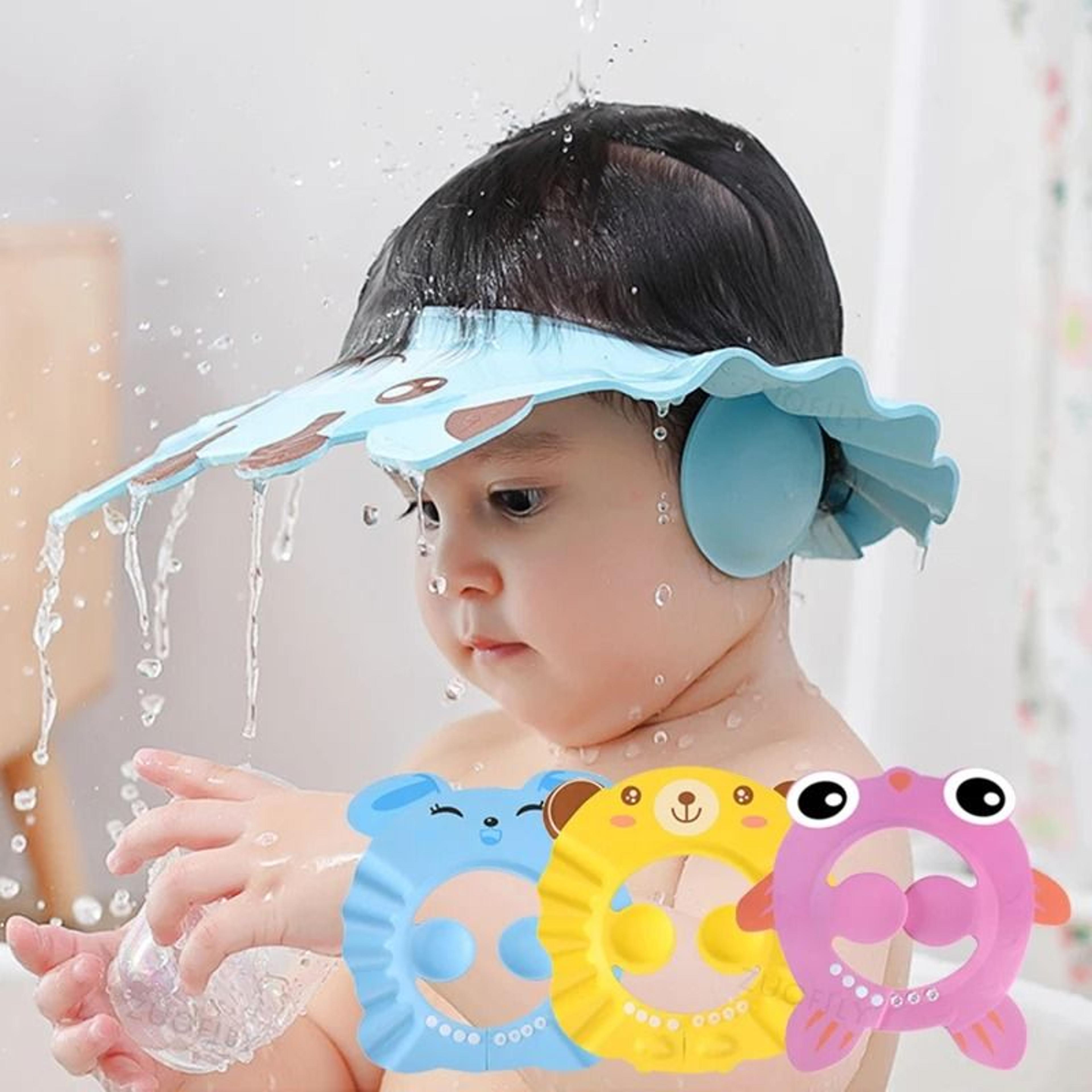 adjustable baby shower hair wash cap for safe ear and eye protection