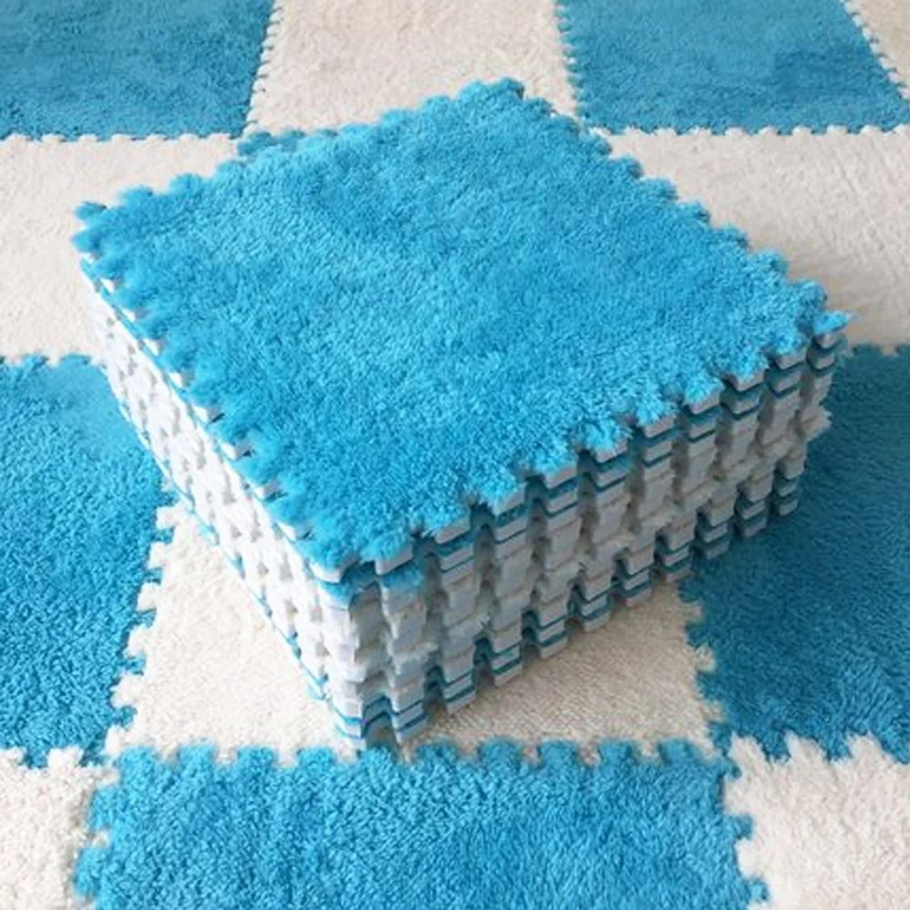 soft plush baby play mat with eva foam puzzle tiles for kids