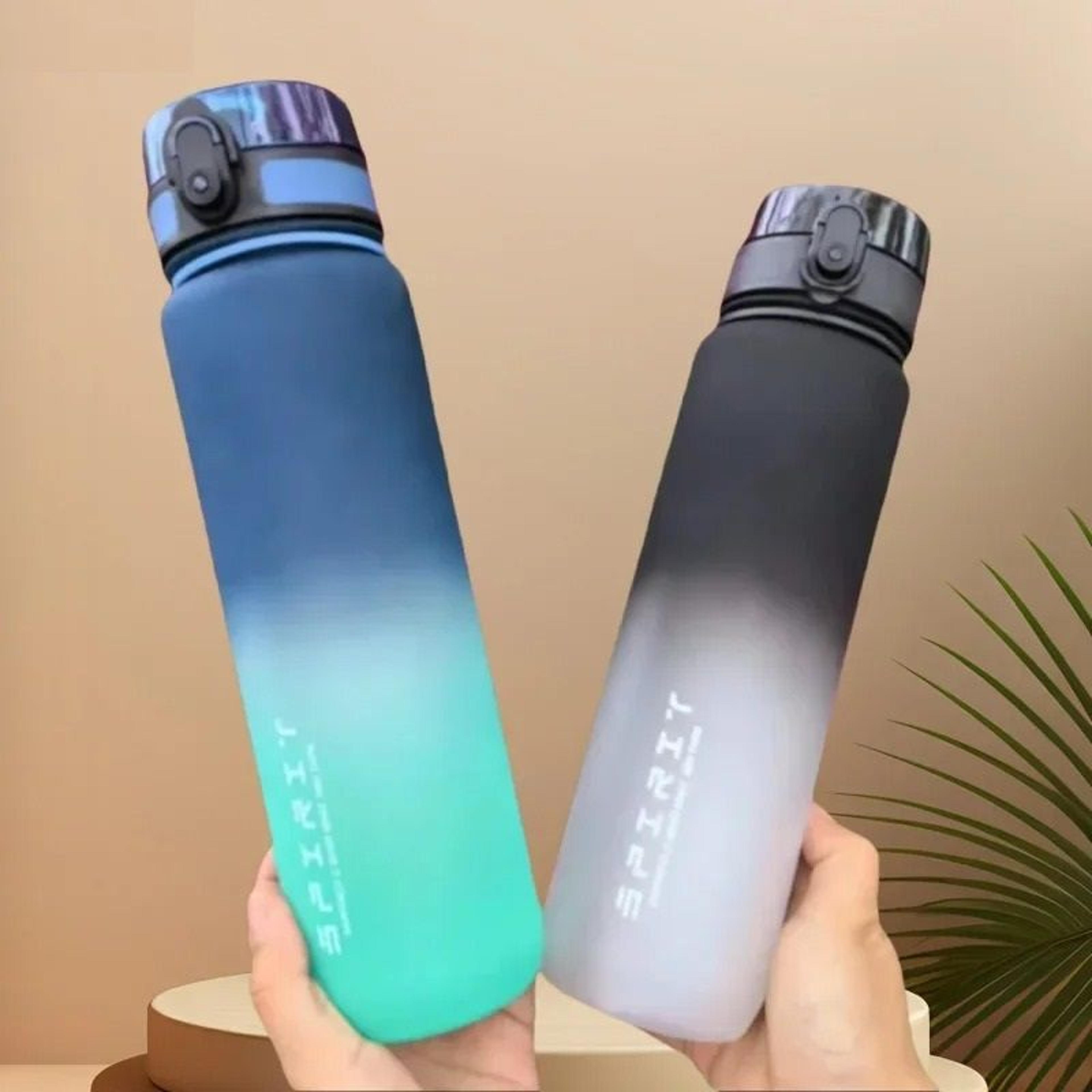 large capacity sports water bottle with motivational markings for travel gym and outdoor use