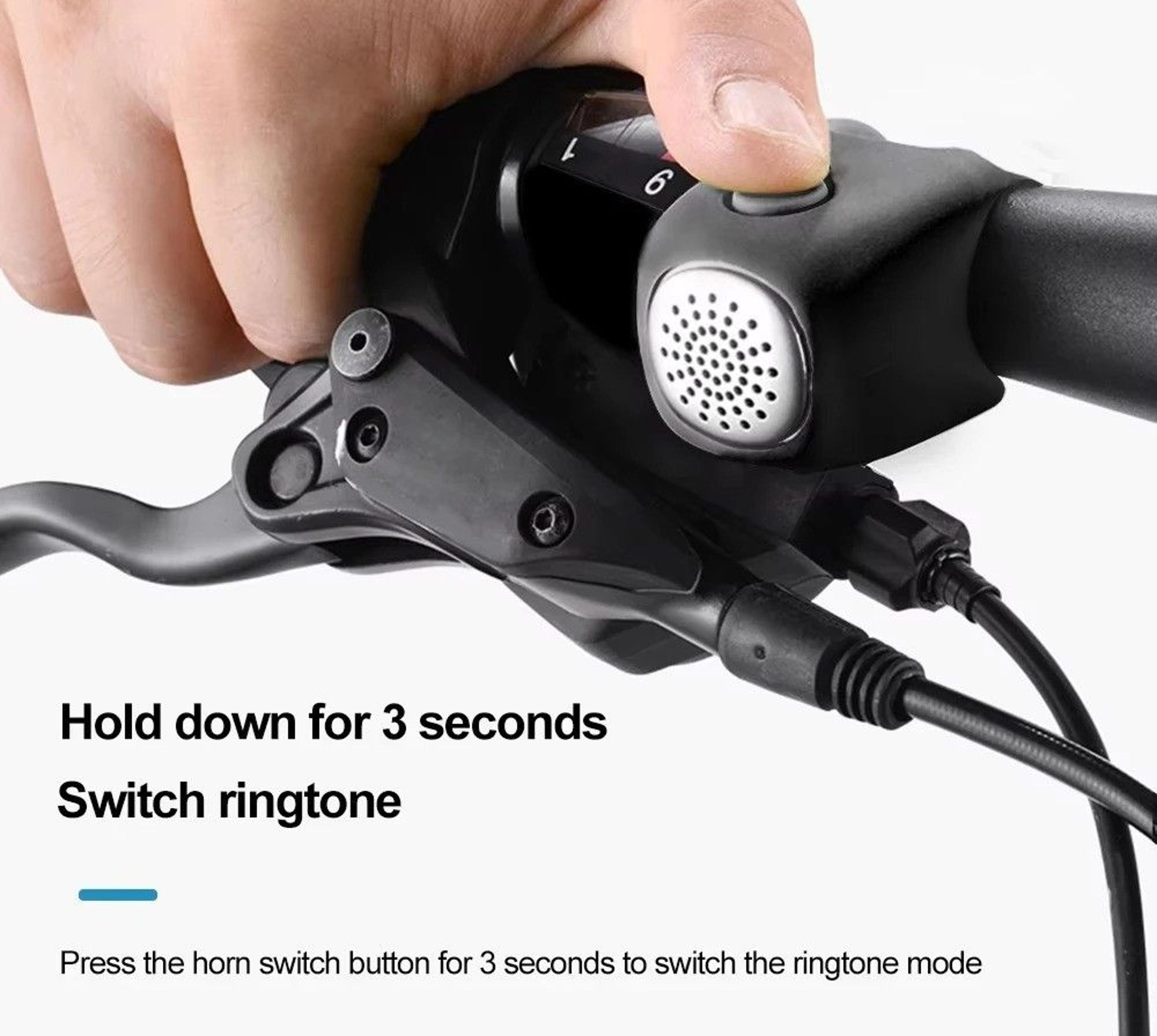 electric bicycle bell with three sound modes for safe riding