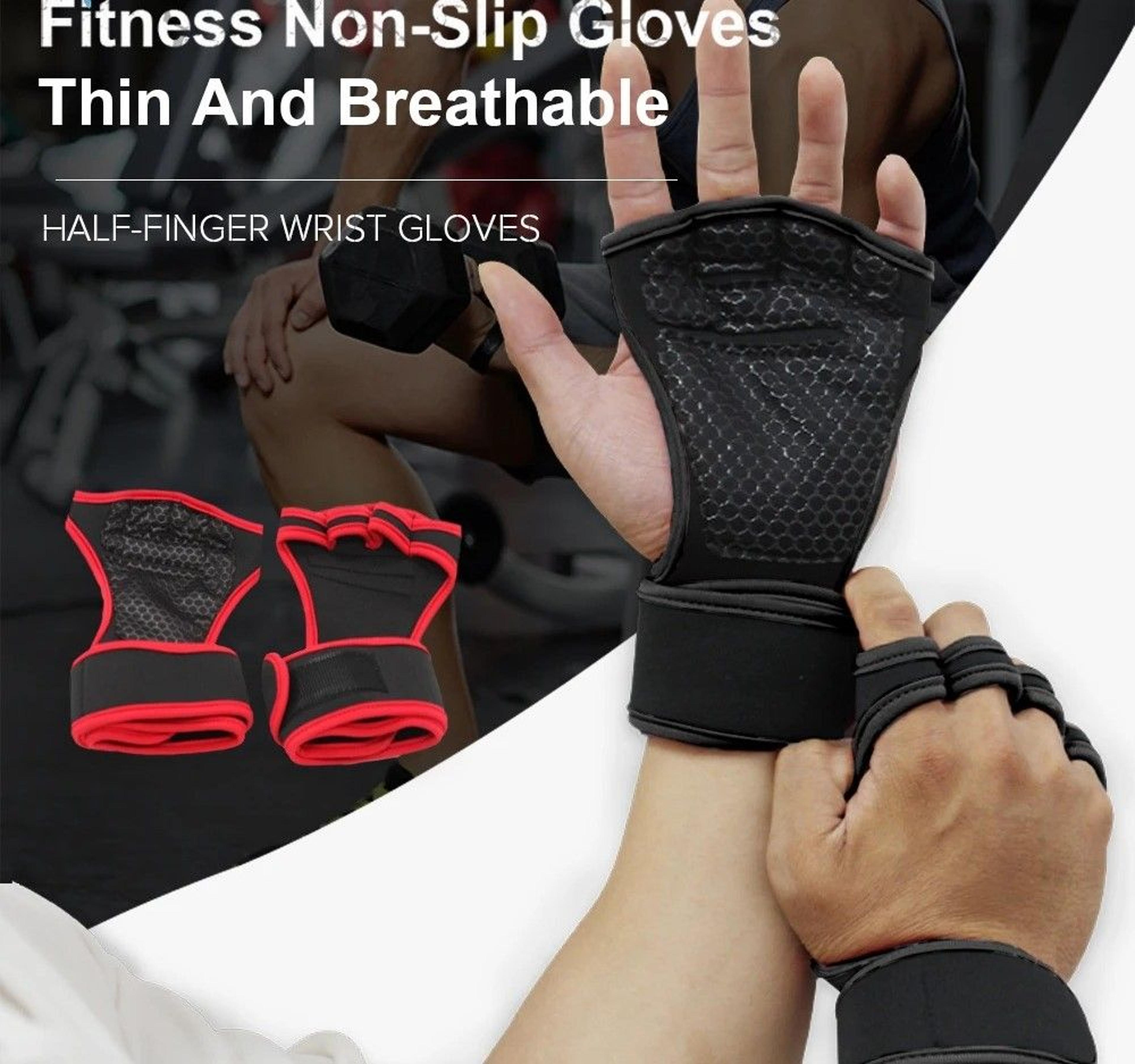 half finger weight training gloves with wrist support for fitness and gym use