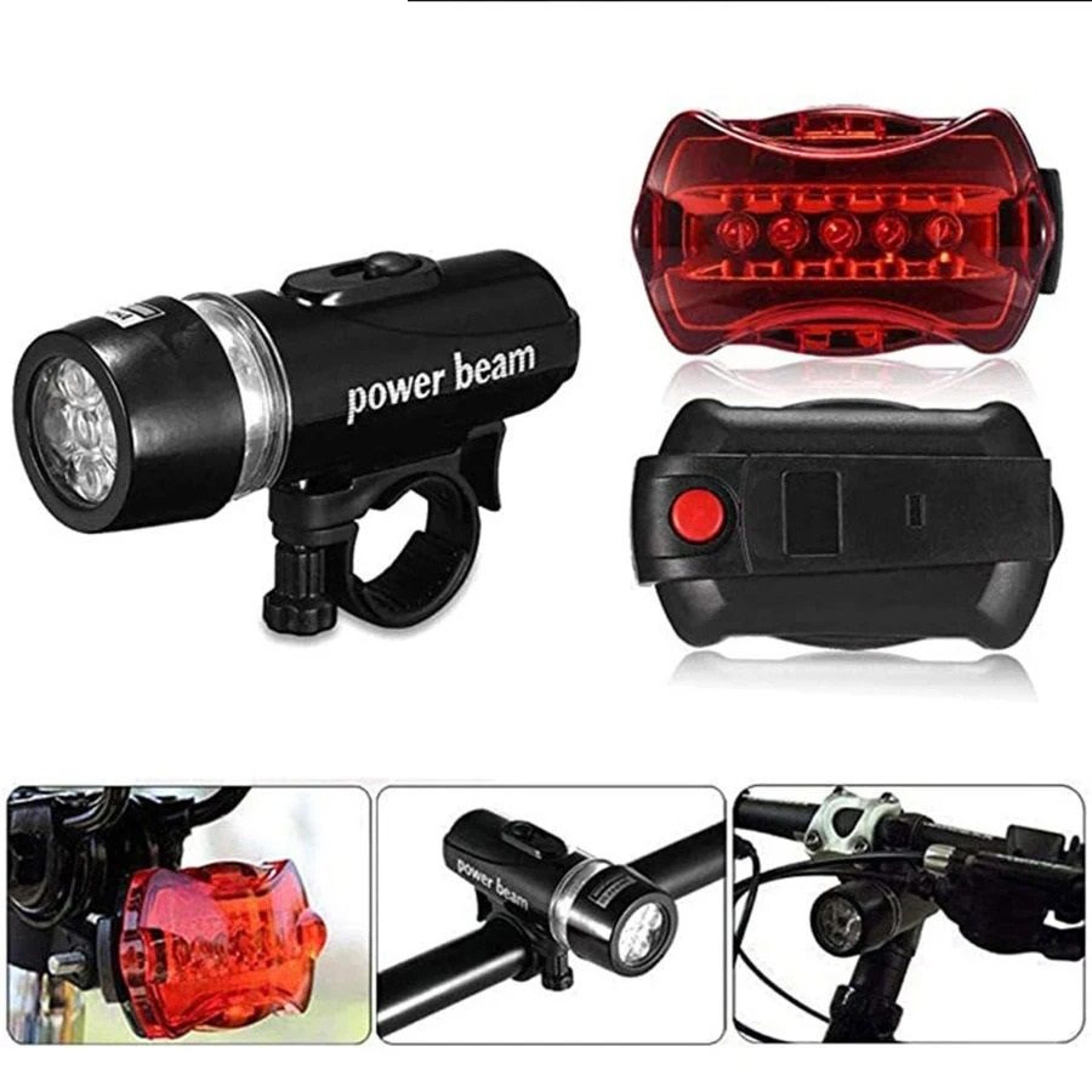 led bicycle front and rear light set with safety warning lights