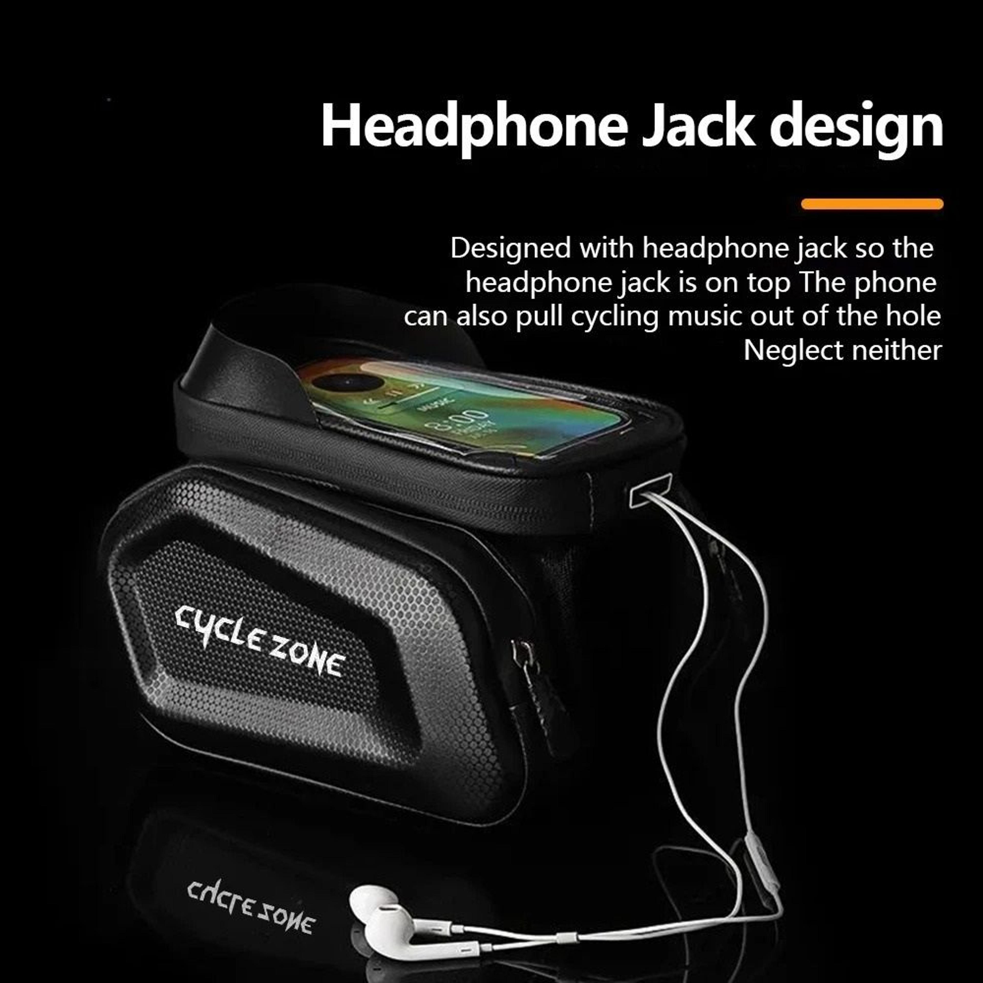 bicycle top tube frame phone holder bag for cycling storage