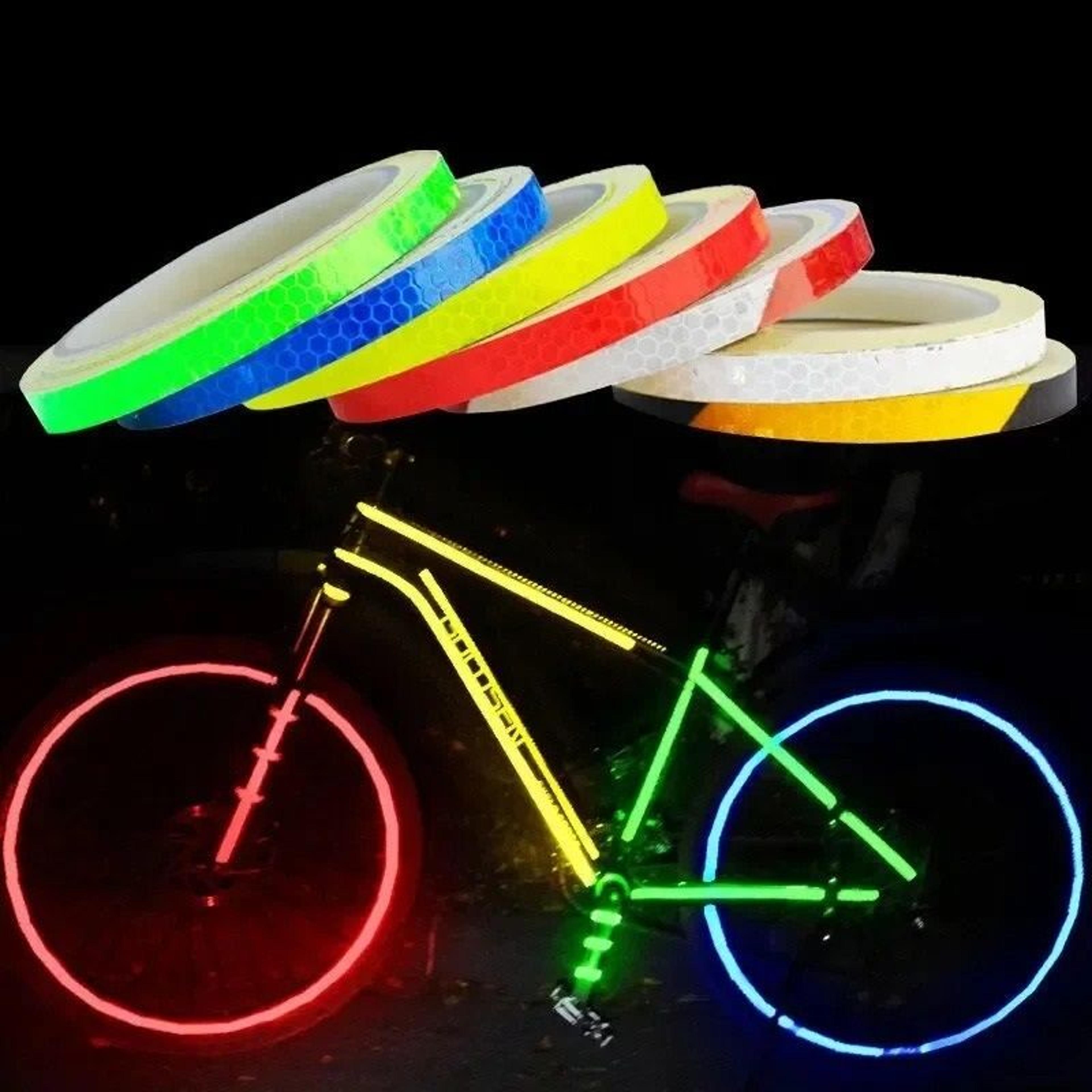 reflective bike stickers safety tape fluorescent bicycle warning strips