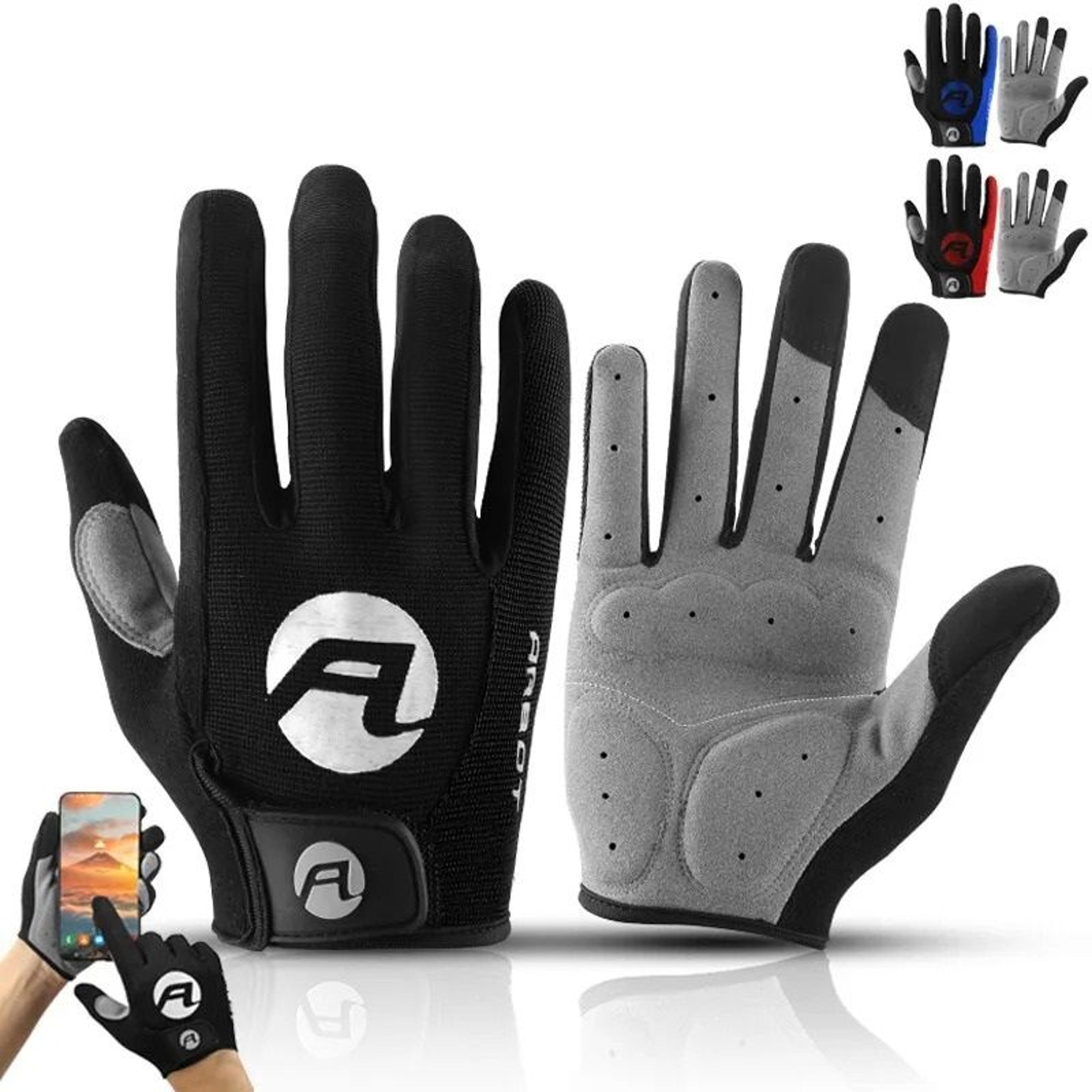 full finger cycling gloves with touchscreen mtb padded anti skid grips for bmx and mountain biking