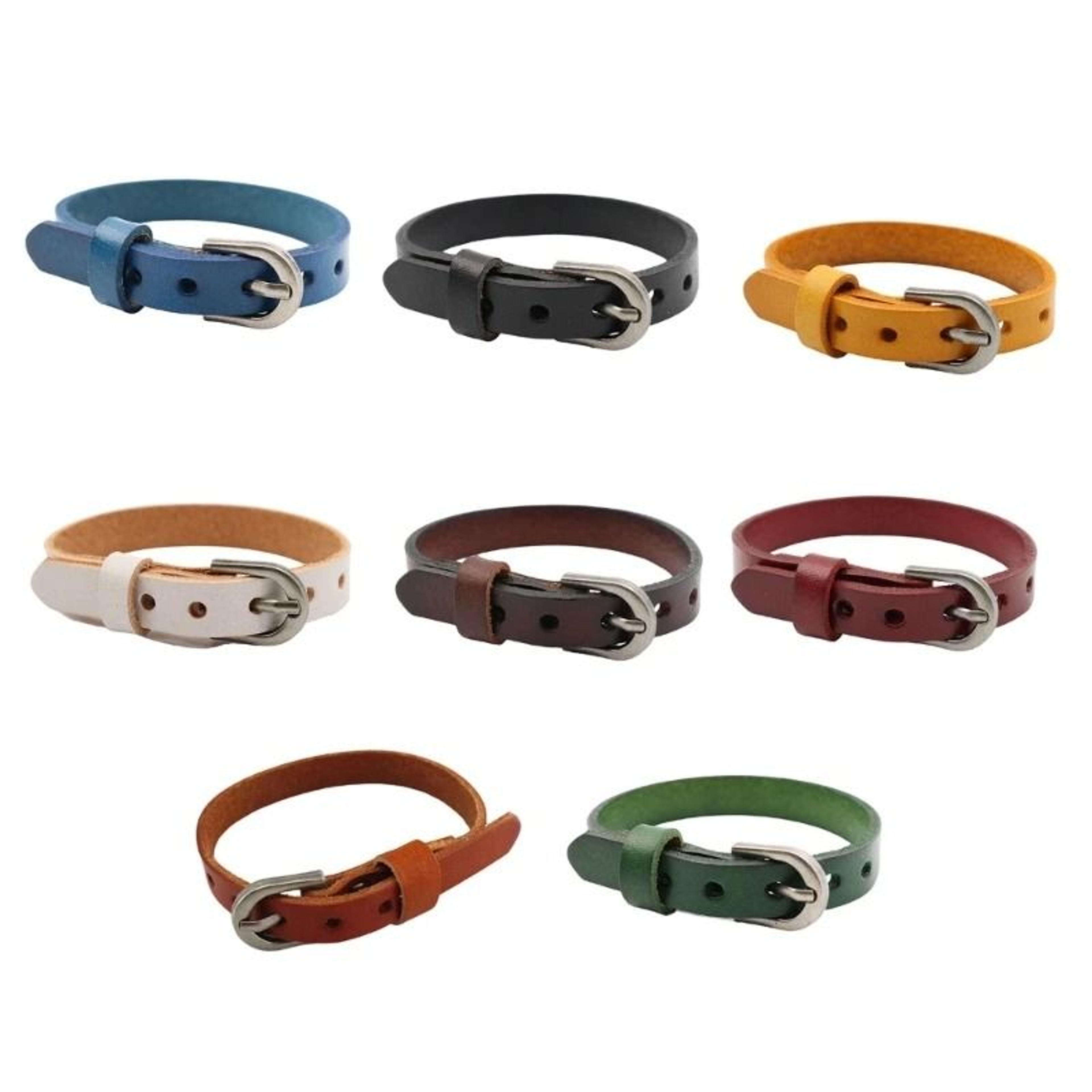 handmade leather bead bracelet