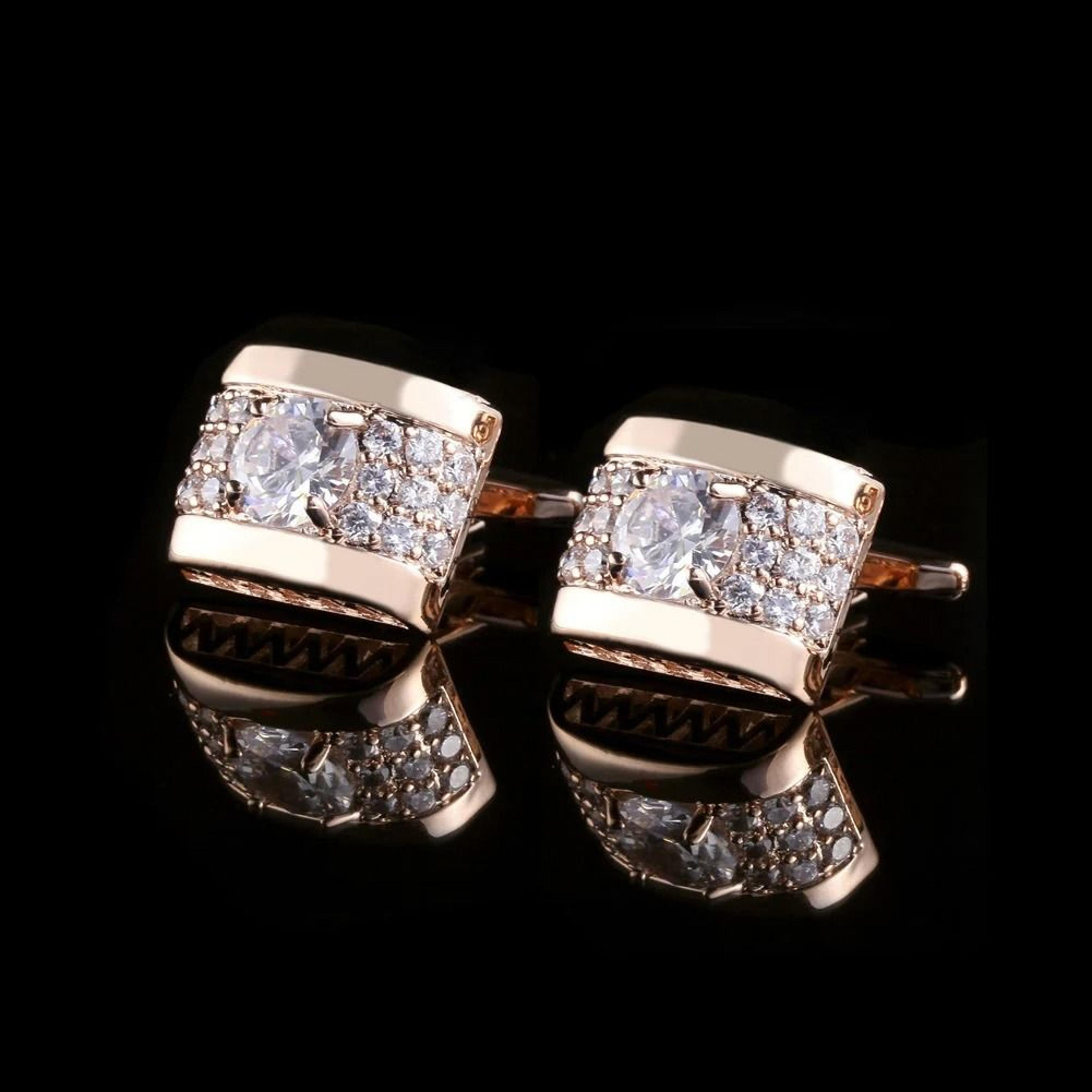 rhinestone cufflinks for men