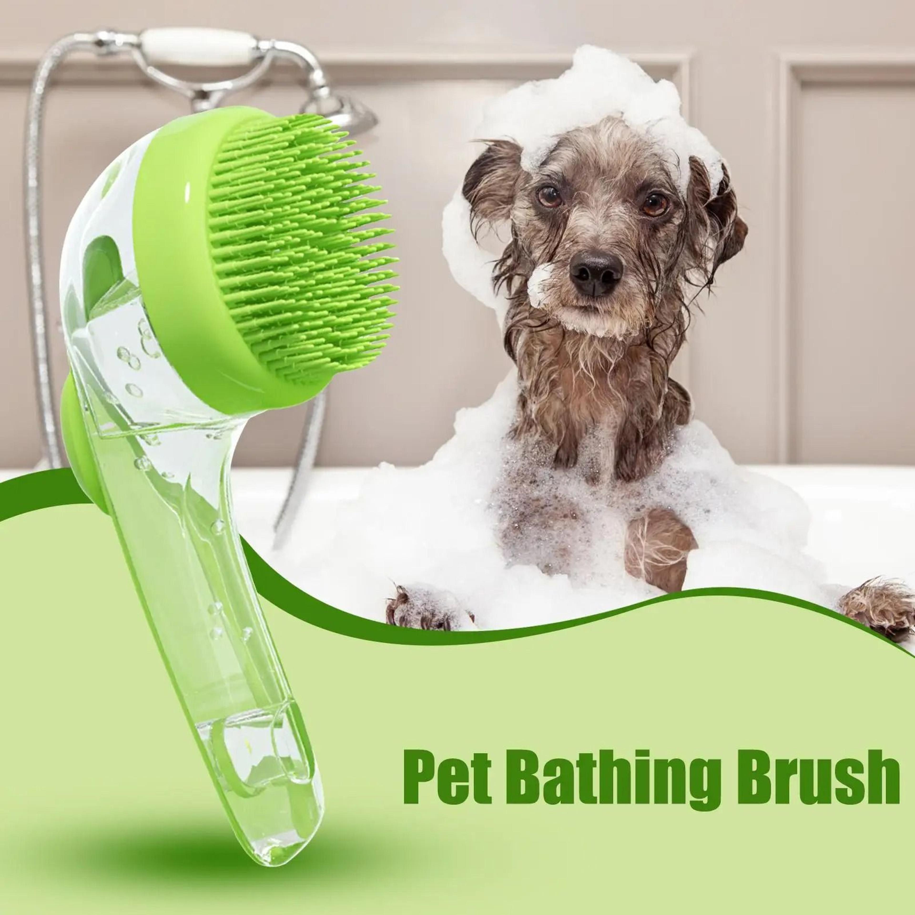 portable pet shampoo and massage brush