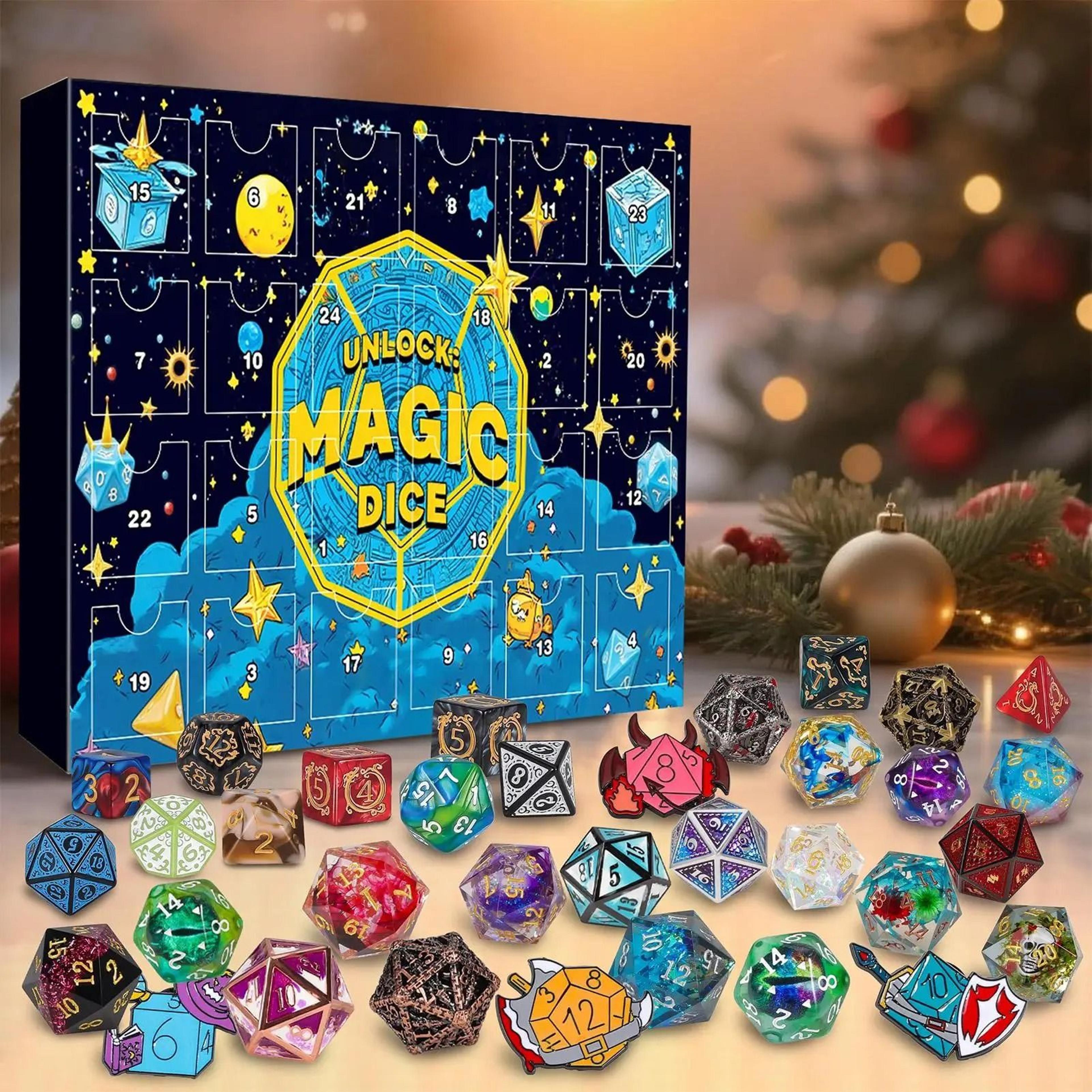 24 day christmas countdown dice set