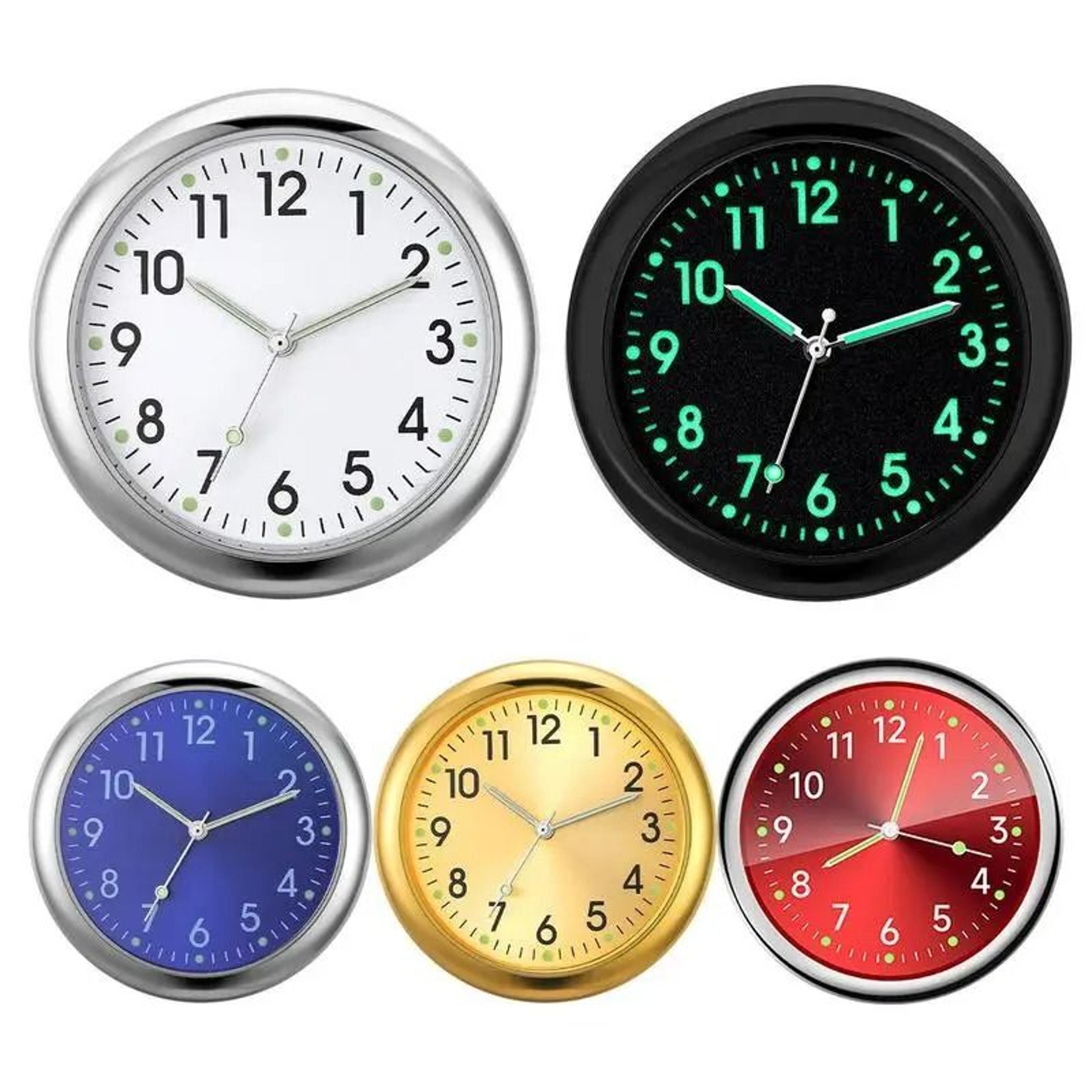 analog car clock with luminous face