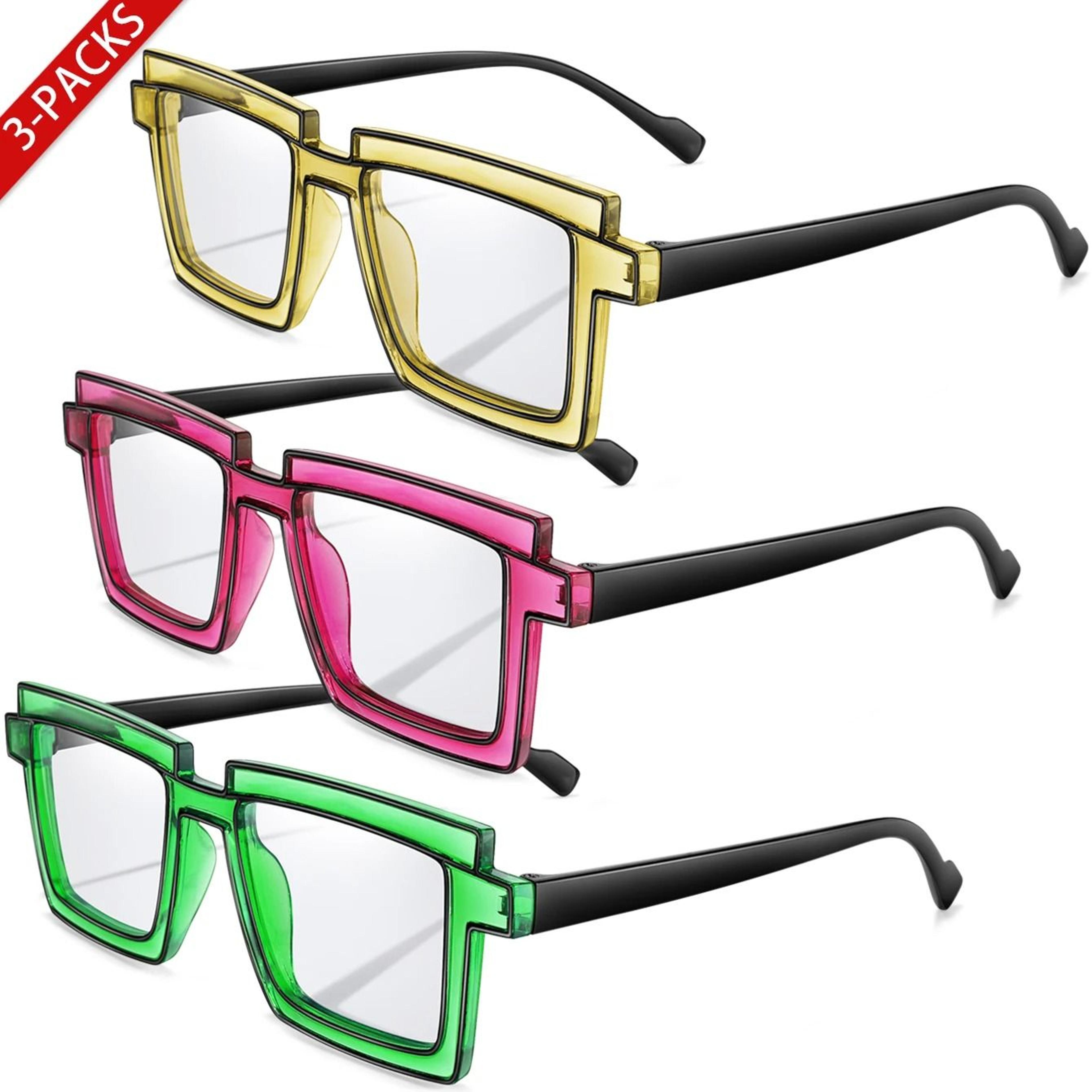 3 pack oversize transparent sunglasses set