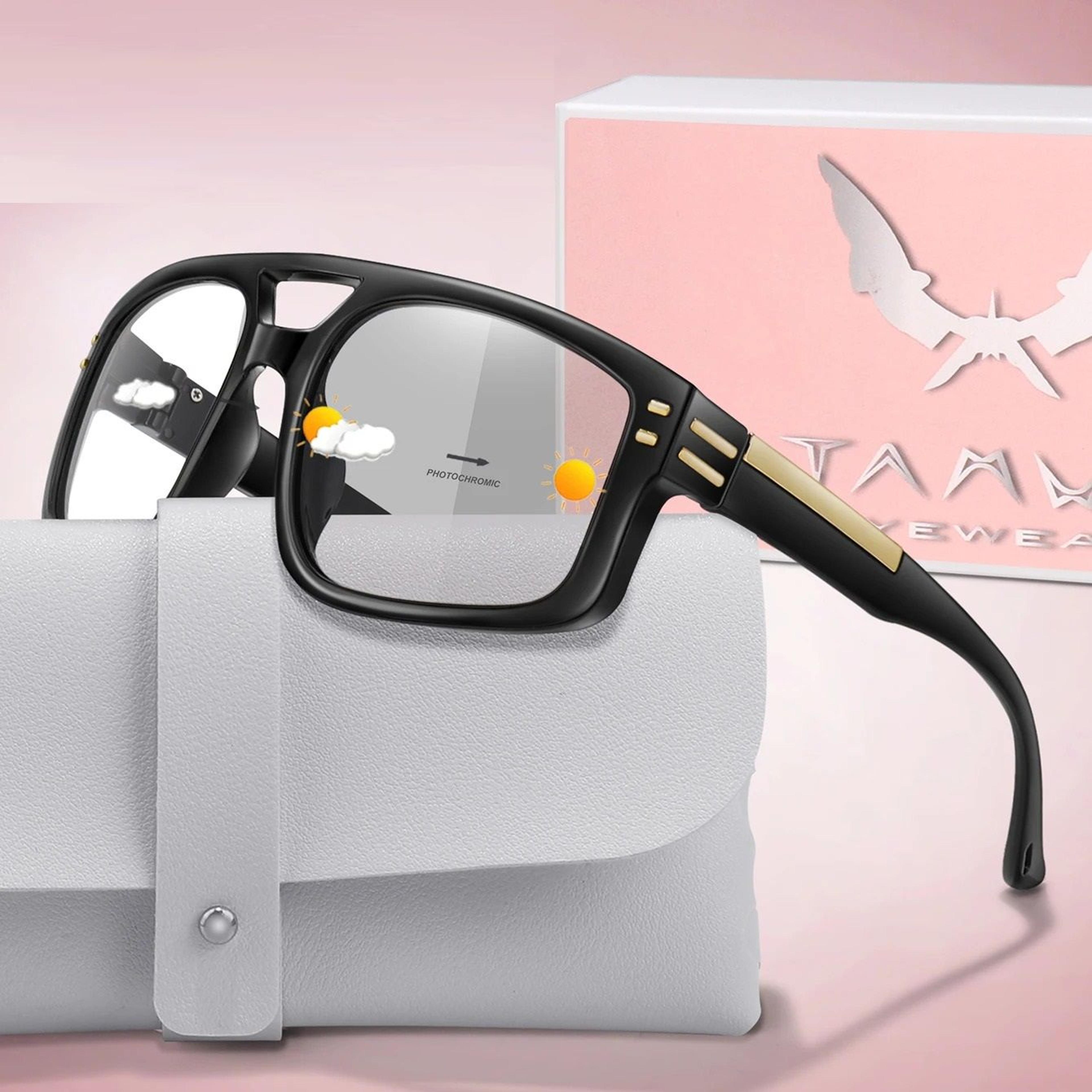 unisex photochromic square sunglasses with uv protection for outdoor sports