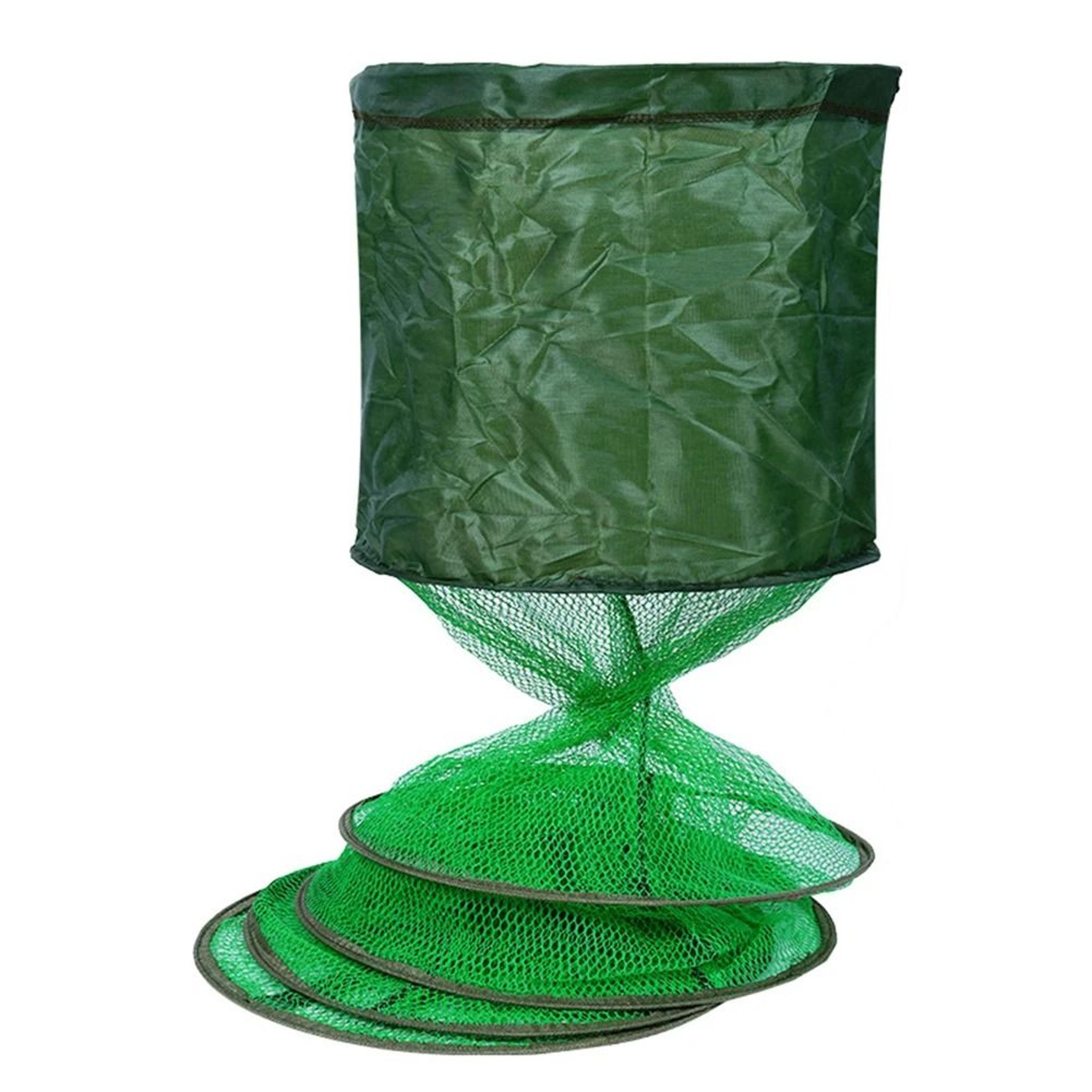 portable fishing storage cage with nylon mesh and steel ring