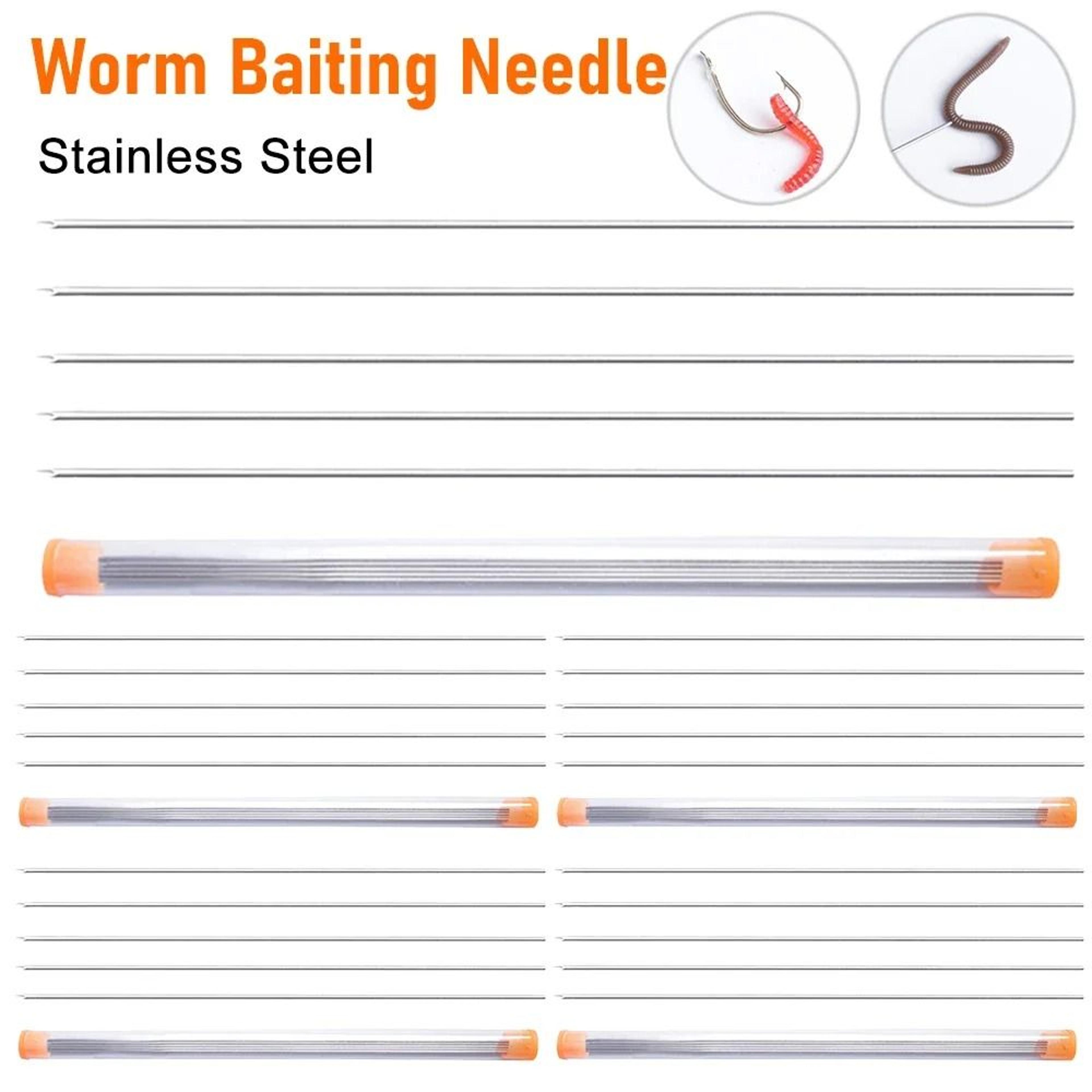 stainless steel earthworm hooking needle fishing tool with hollow gas design