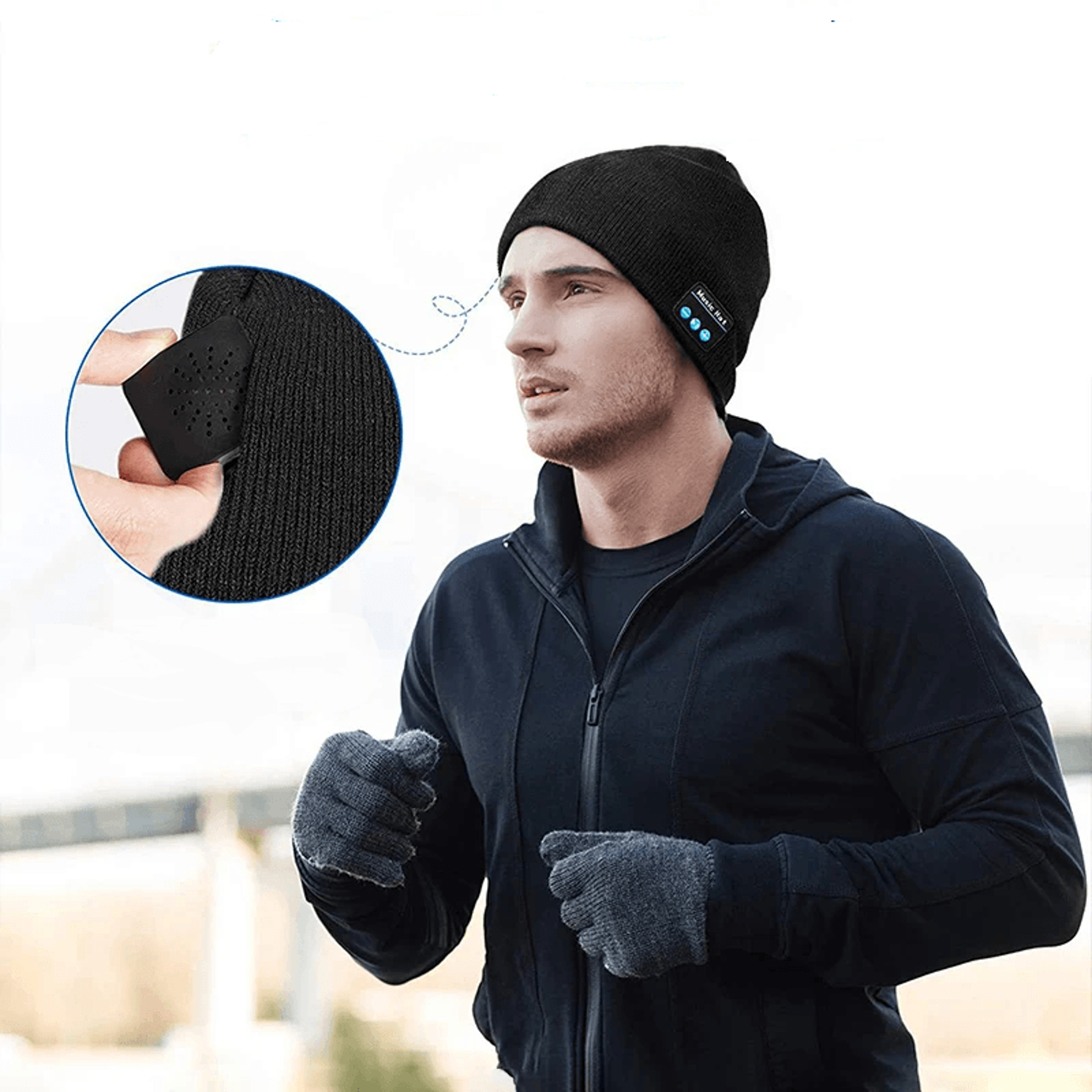 bluetooth beanie with speakers & mic, hands-free music & warmth in one hat
