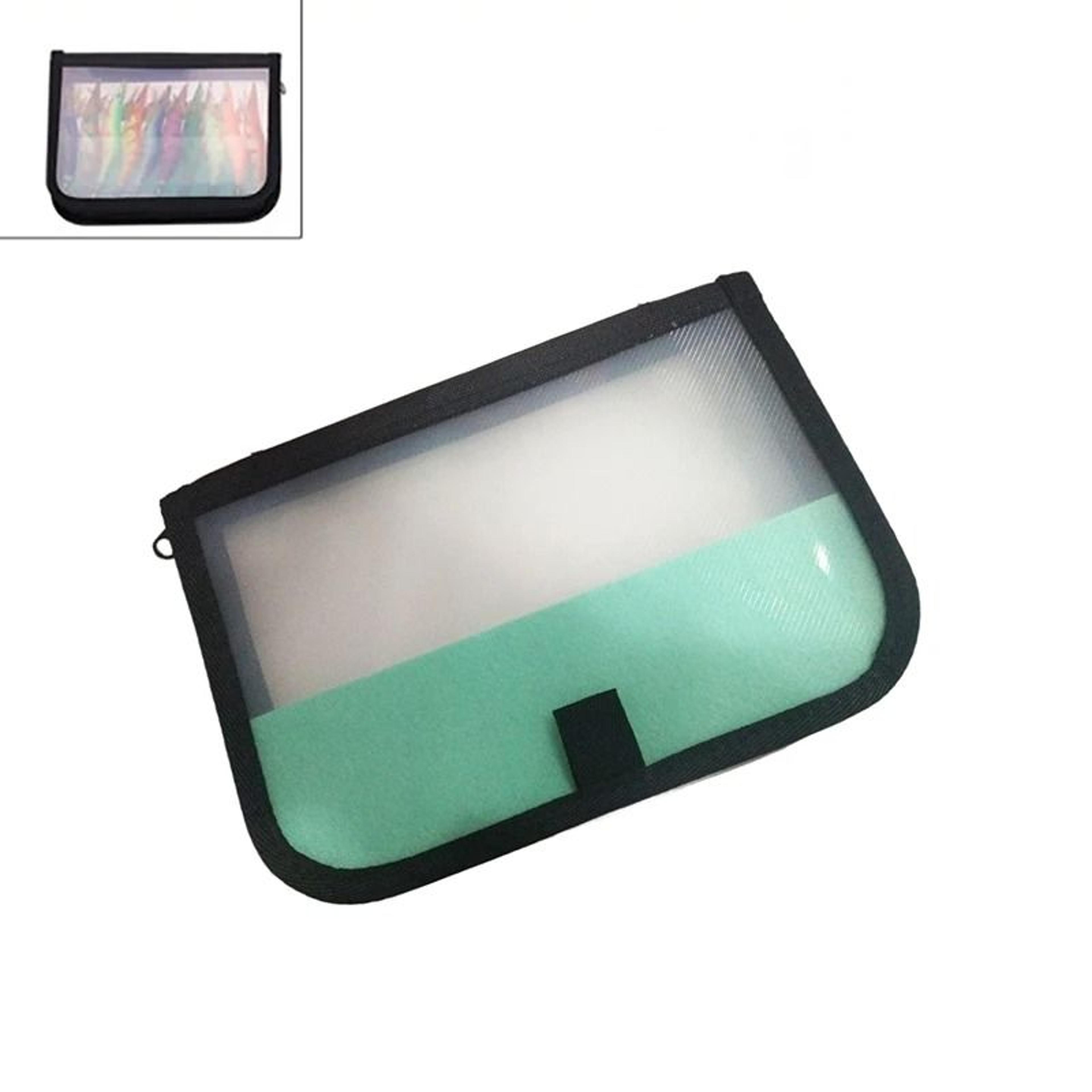 portable clear fishing lure and hook storage bag with double zipper