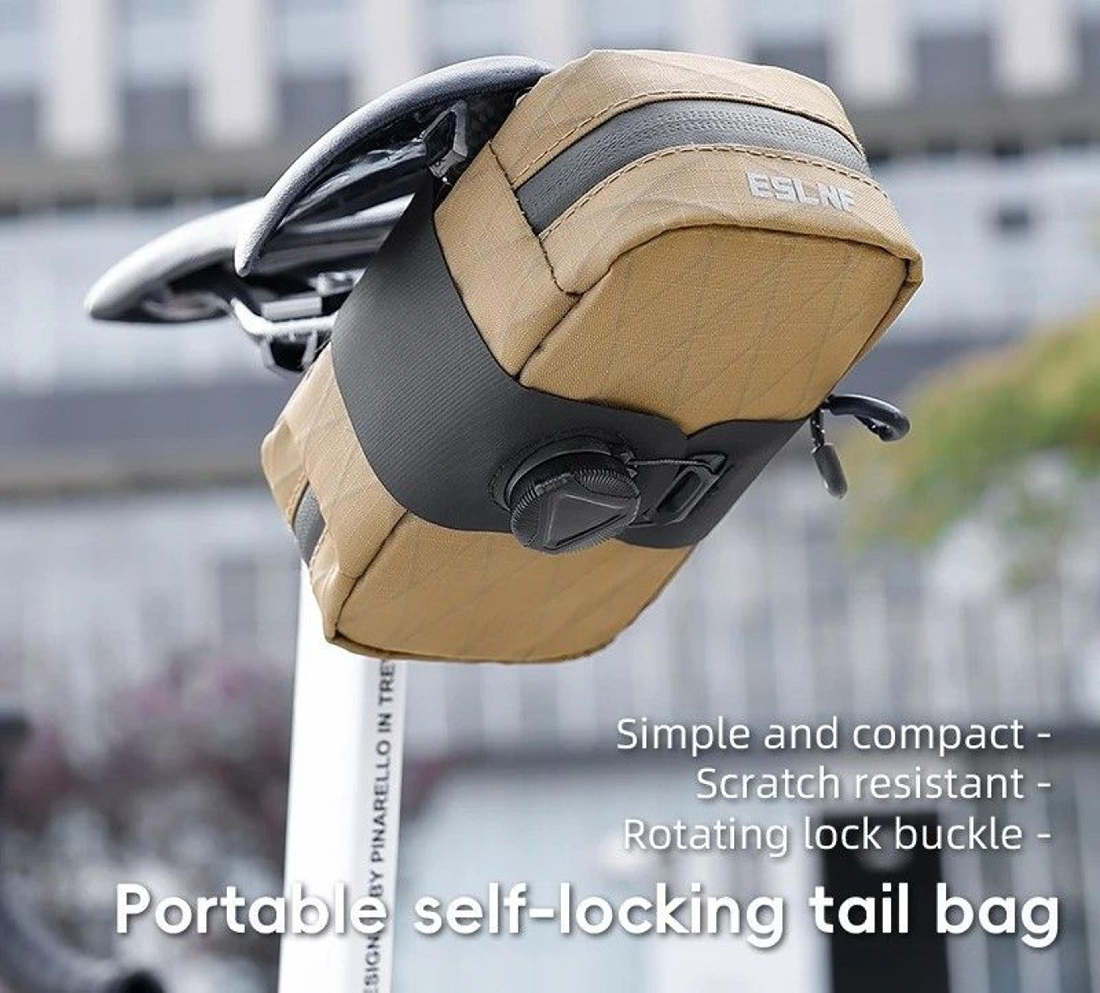 waterproof bicycle saddle tail bag with self locking knob for storage