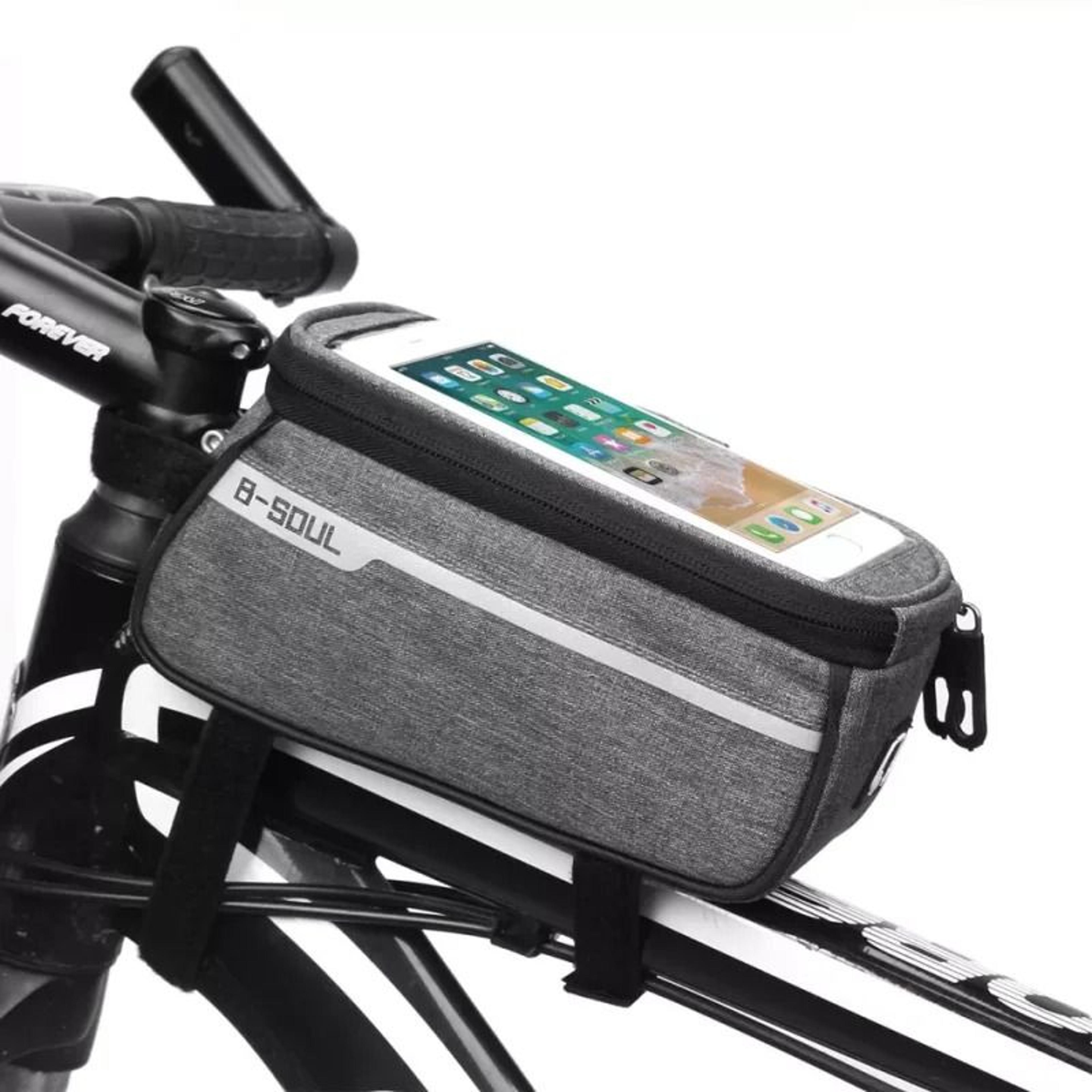 waterproof bicycle front frame bag with touch screen phone pouch
