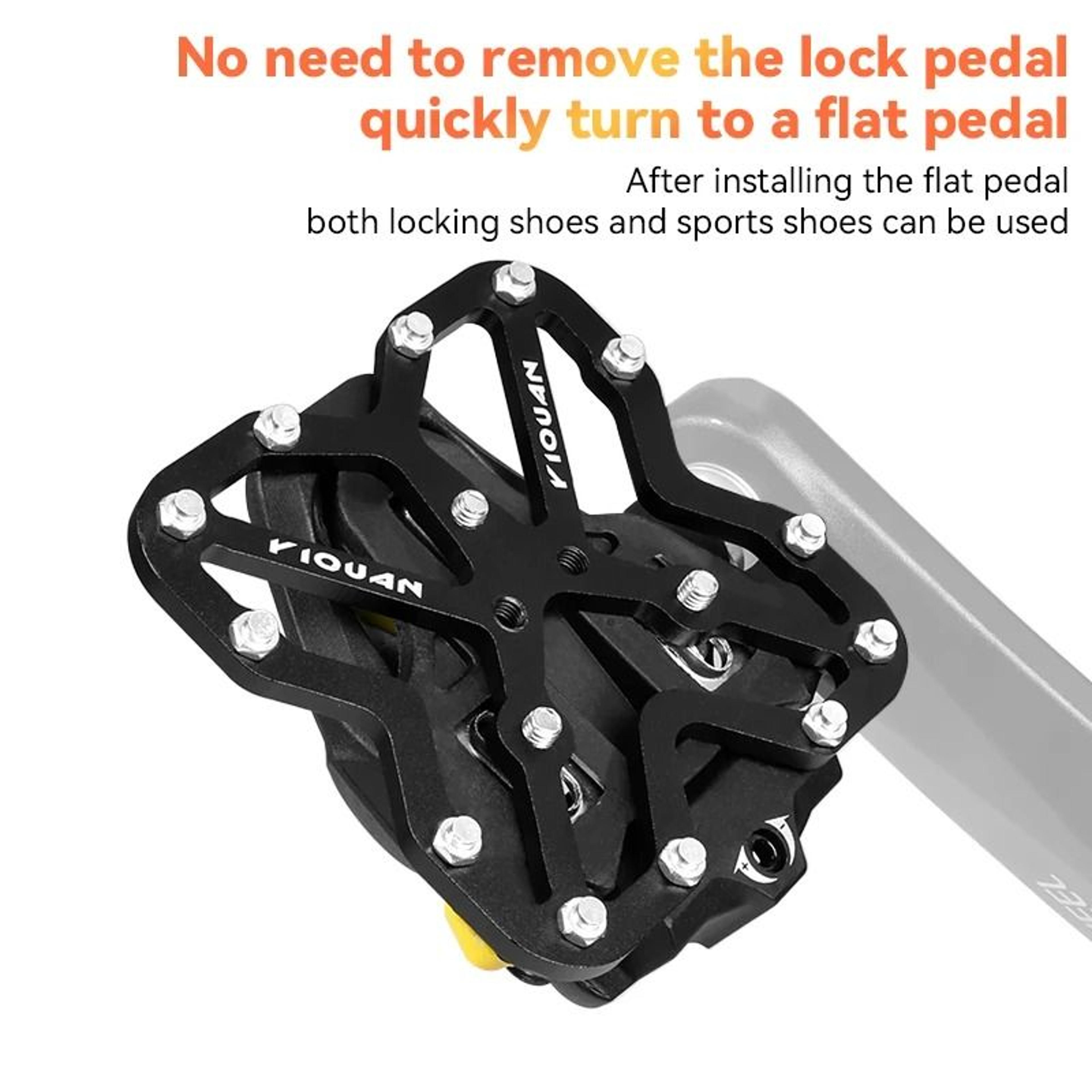 bicycle pedal lock to flat conversion plates for road and mountain bikes