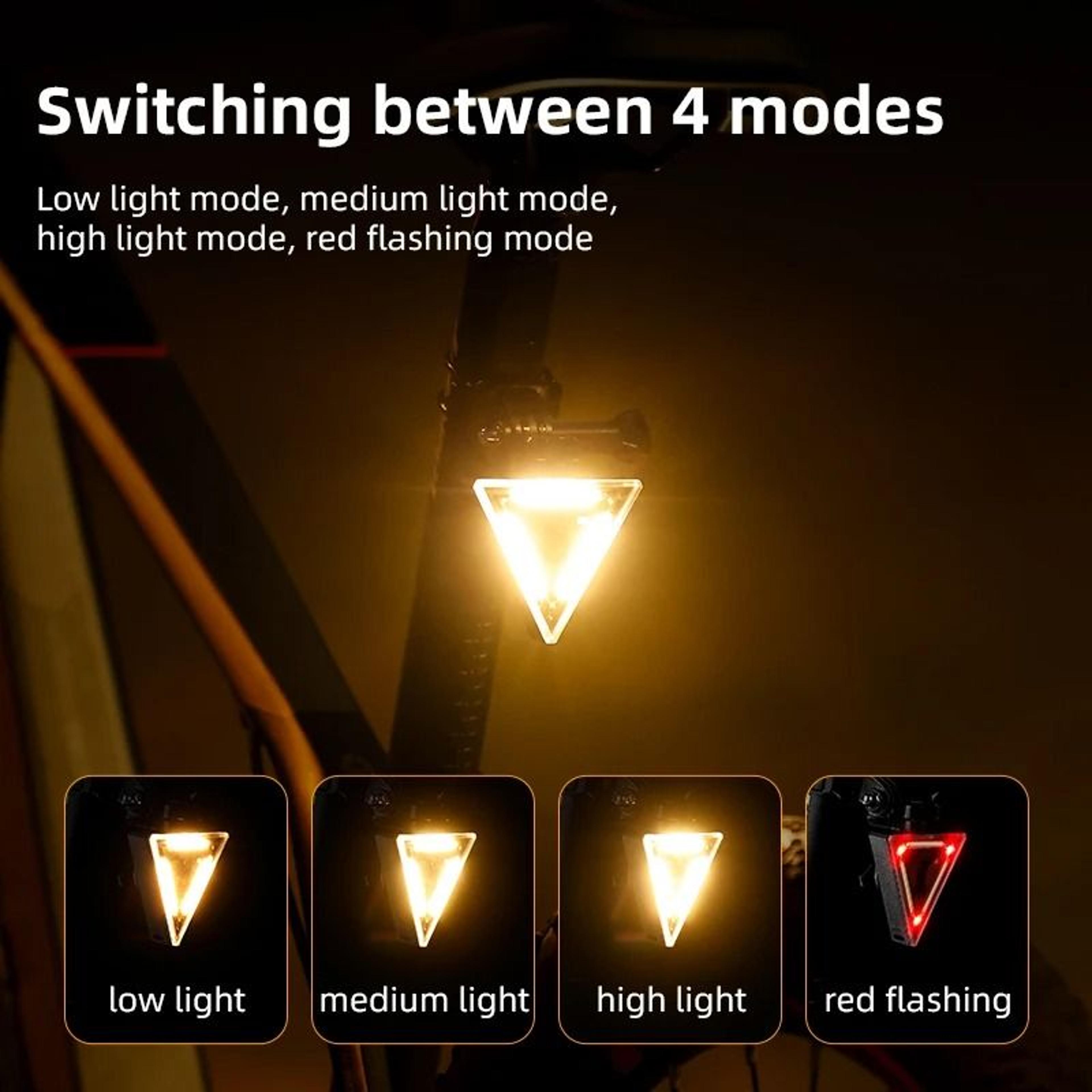 triangle bicycle tail light safety warning light for cycling